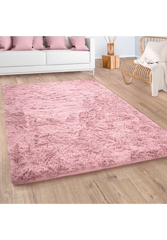 Paco Home Hochflor-Teppich »Silky 591«, rechteckig, 37 mm Höhe, Uni-Farben, besonders... kaufen