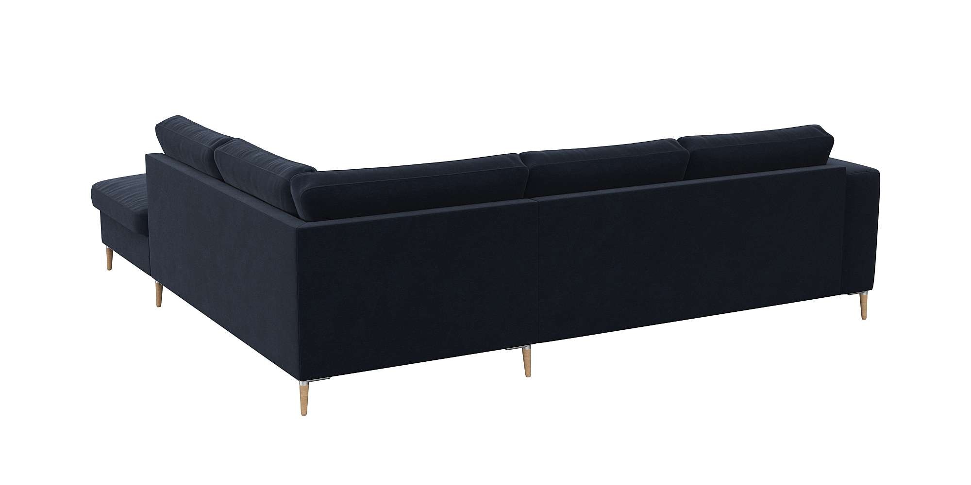 FLEXLUX Ecksofa »Fiore, L-Form«, breite Armlehnen, Füße Alu/Eiche, B/T 241/225 cm, Kaltschaum im Sitz