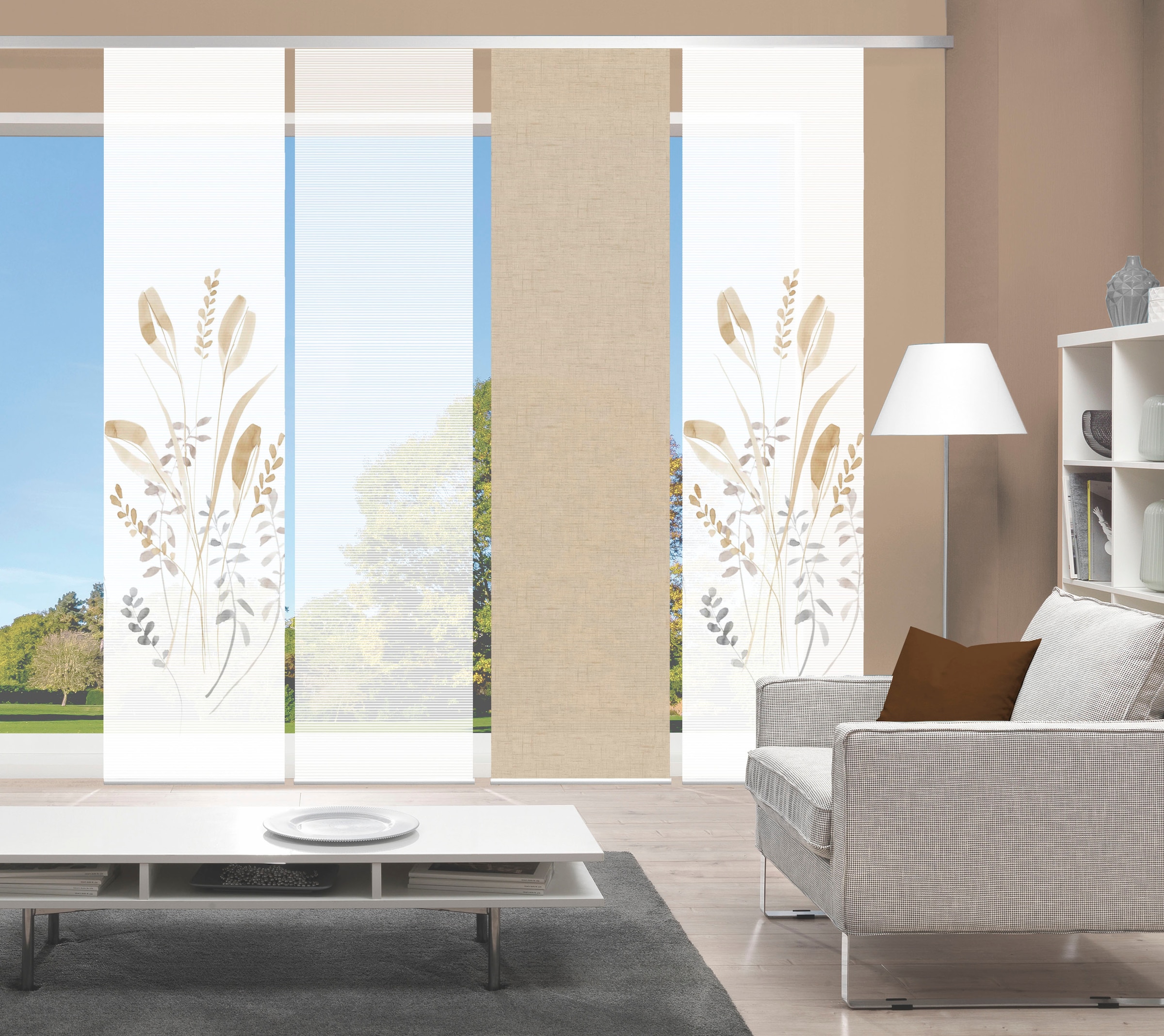 Vision S Schiebegardine »AYENE 4er SET« Paneelwagen 4 Stk. tlg. Schiebevorhang Digidruck 4er Set AYENE