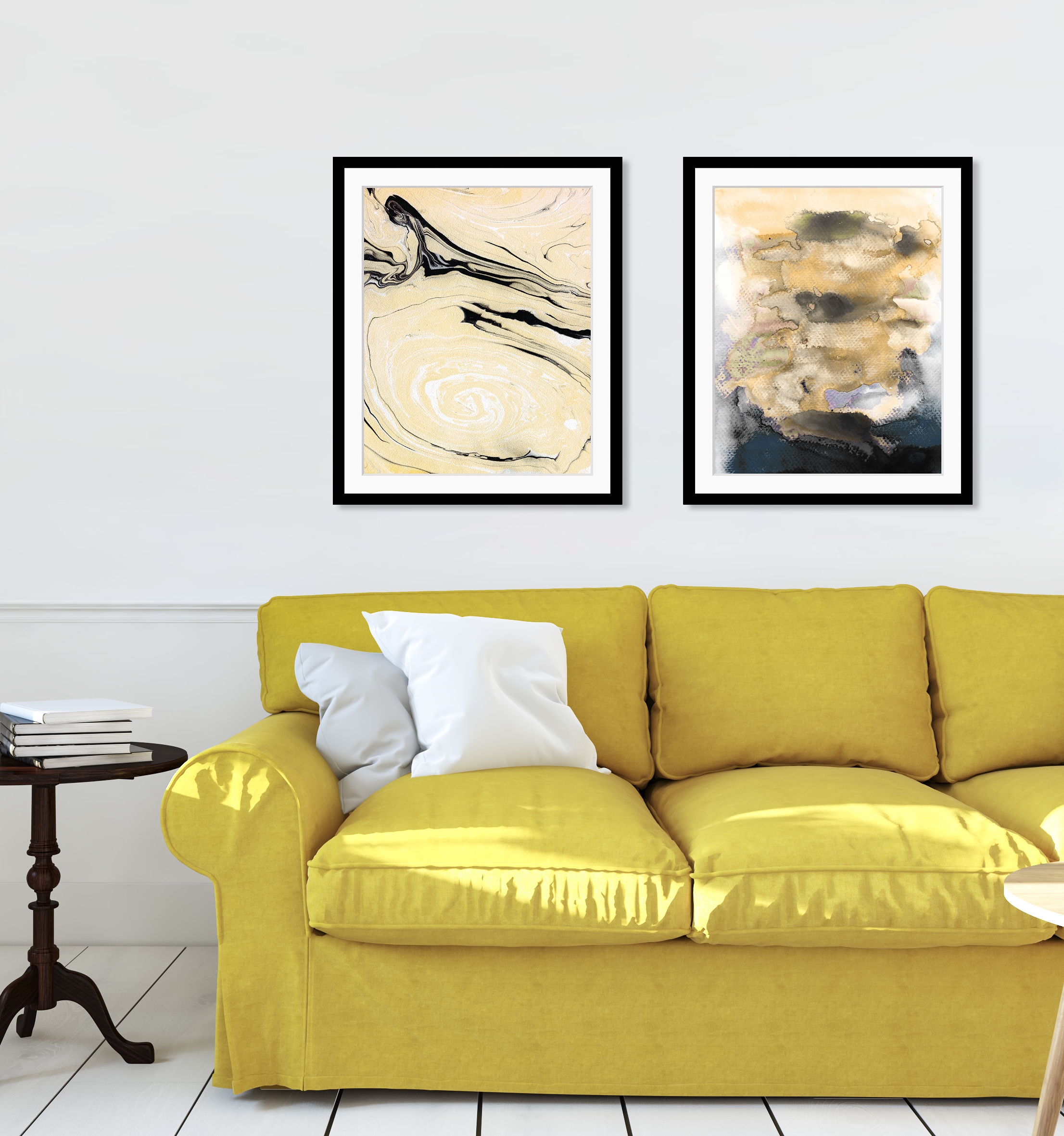 queence Bild »Bastian«, Abstrakt-Kunst-Marmor-Modern-Stein-Spa, HD Premium Poster-Druck inkl. Holzrahmen