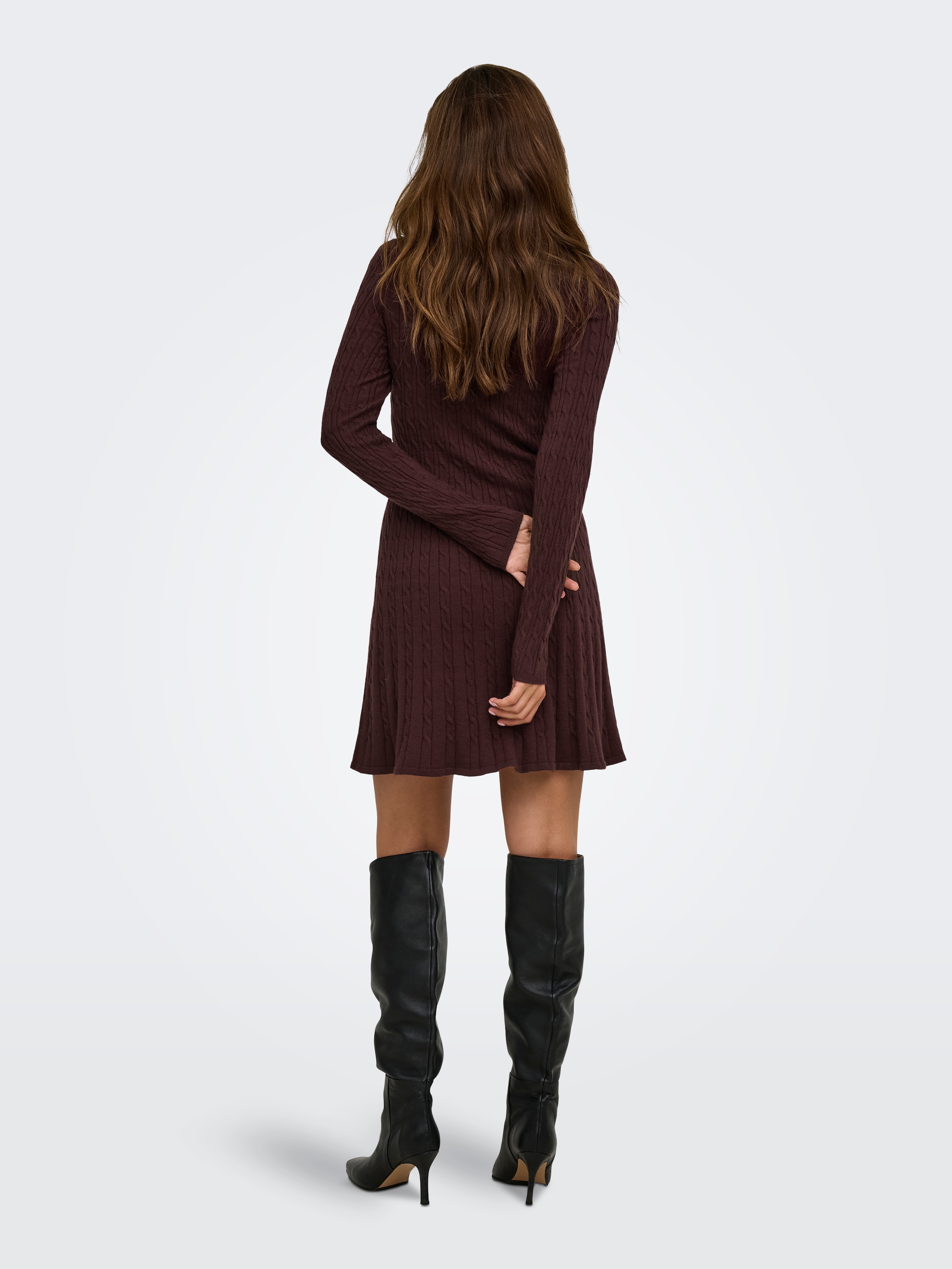 ONLY Strickkleid »ONLIBI LS O-NECK CABLE DRESS CC KNT« Viskosemischung, regular fit