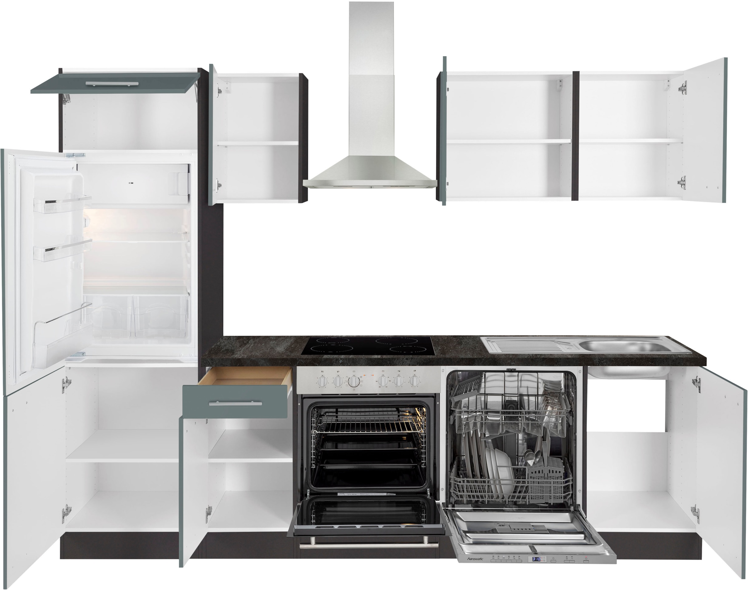 OPTIFIT Küchenzeile bestellen cm, Breite Hanseatic-E-Geräten auf mit 270 »Malika«, Raten