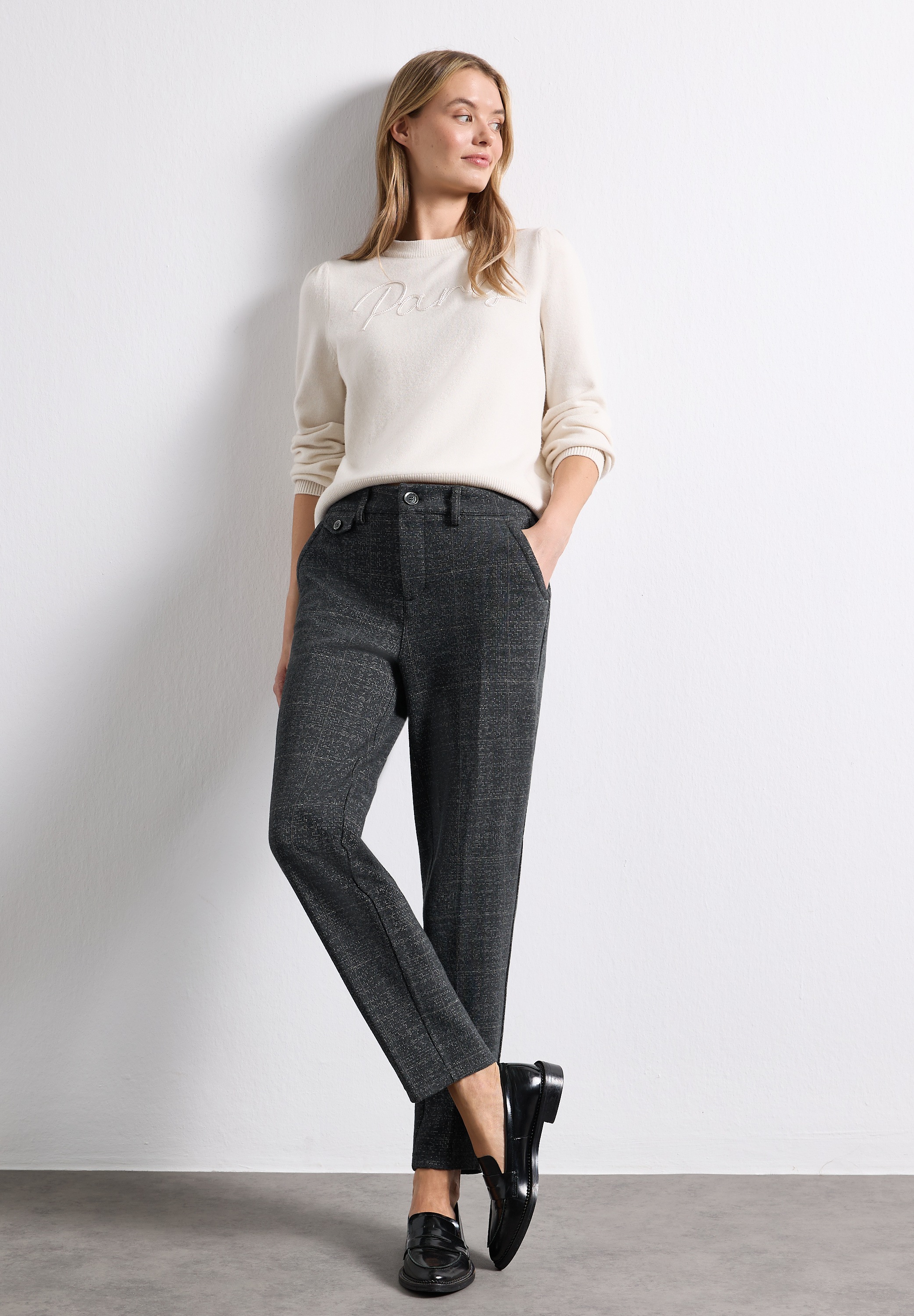 STREET ONE Chinohose  im Slim Fit / mit feiner Struktur