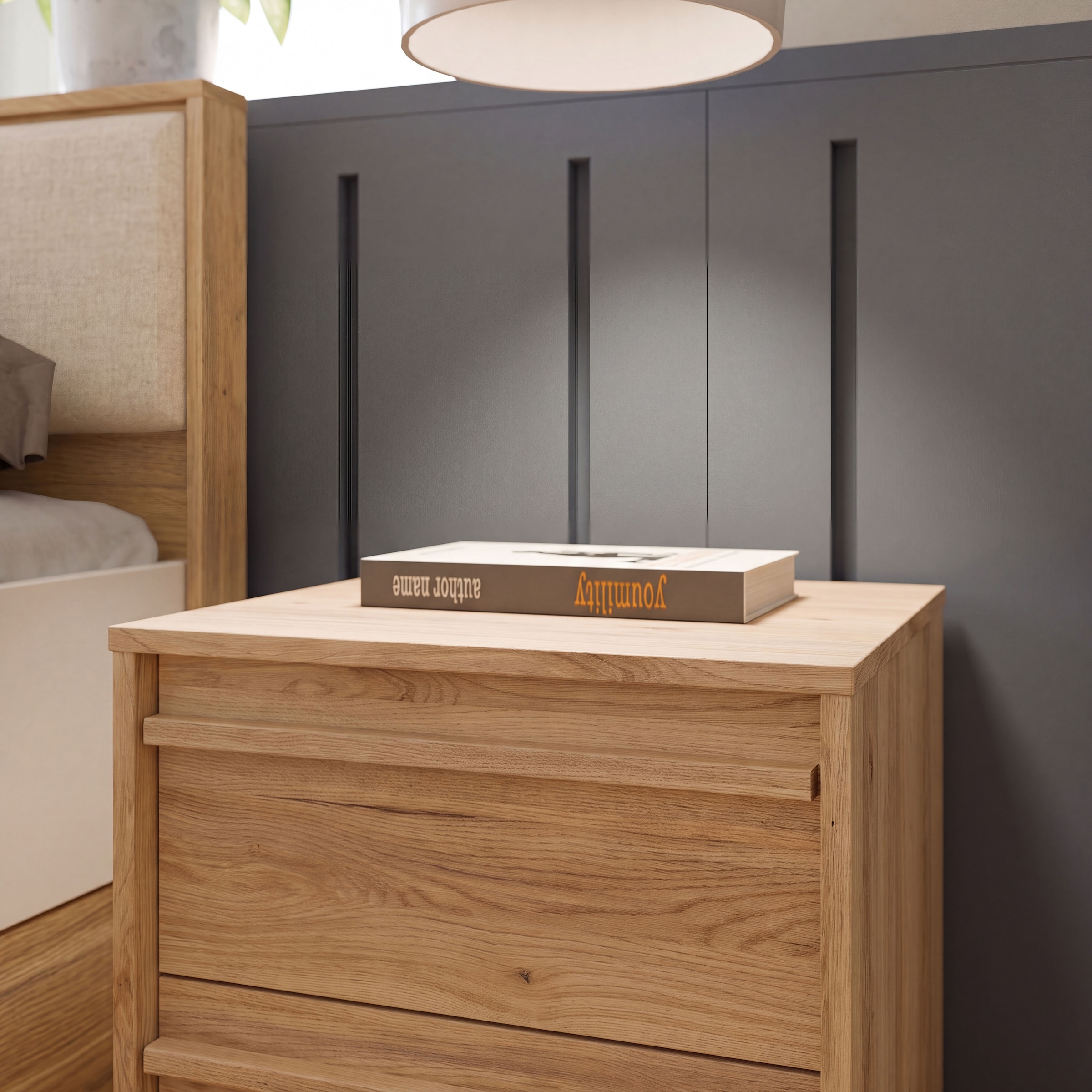 FORTE Nachtkommode »Viel Stauraum, 2 Schubkästen« B/H/T 43,4/43,3/41,7 cm; Schubkästen mit Vollauszug