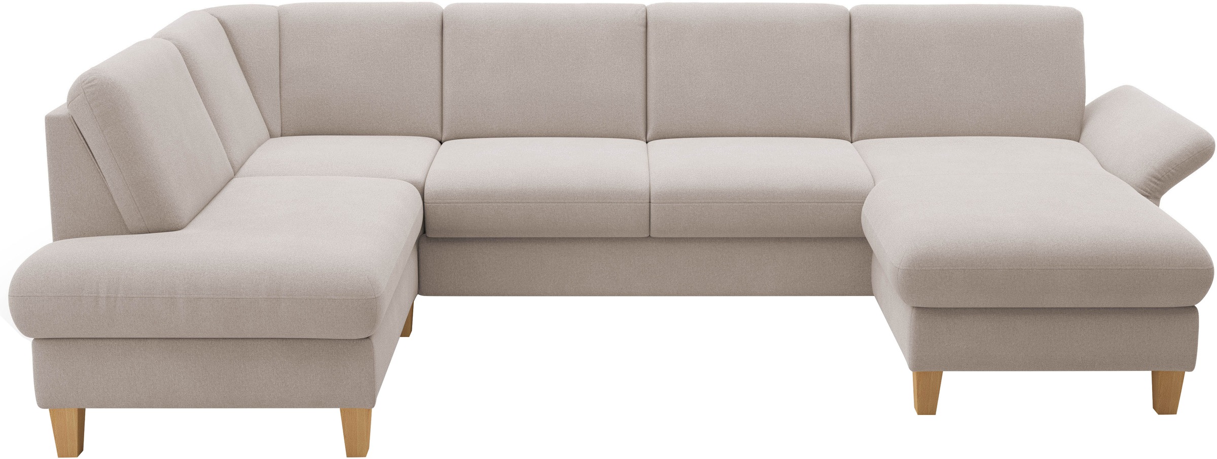 Home affaire Wohnlandschaft »Rochelle, U-Form«, optional mit Armteilverstellung, mit Bettfunktion & Bettkasten
