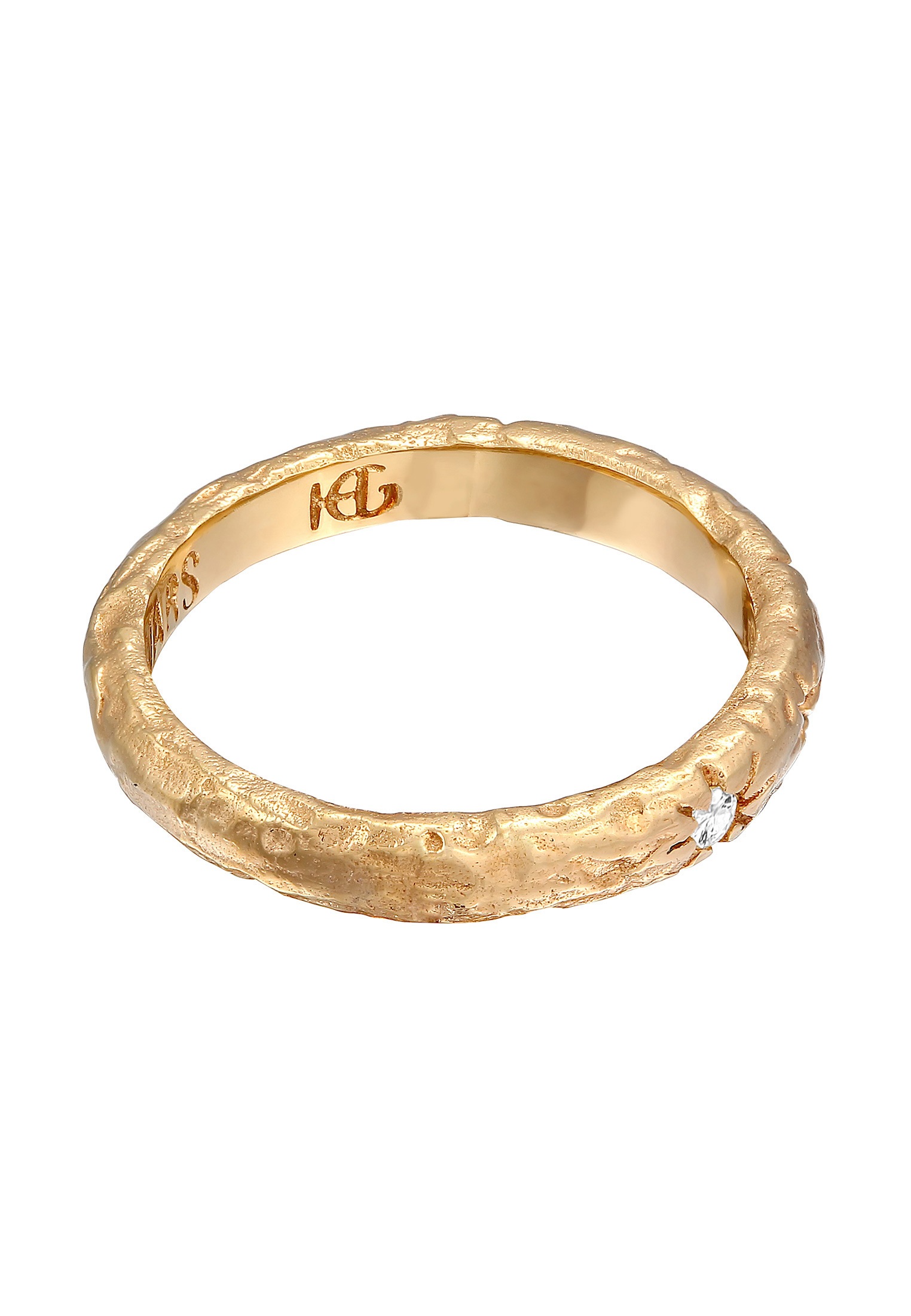 HAZE & GLORY Silberring »Ring Bandring Topas Weiß 375 Gelbgold - Starlover«