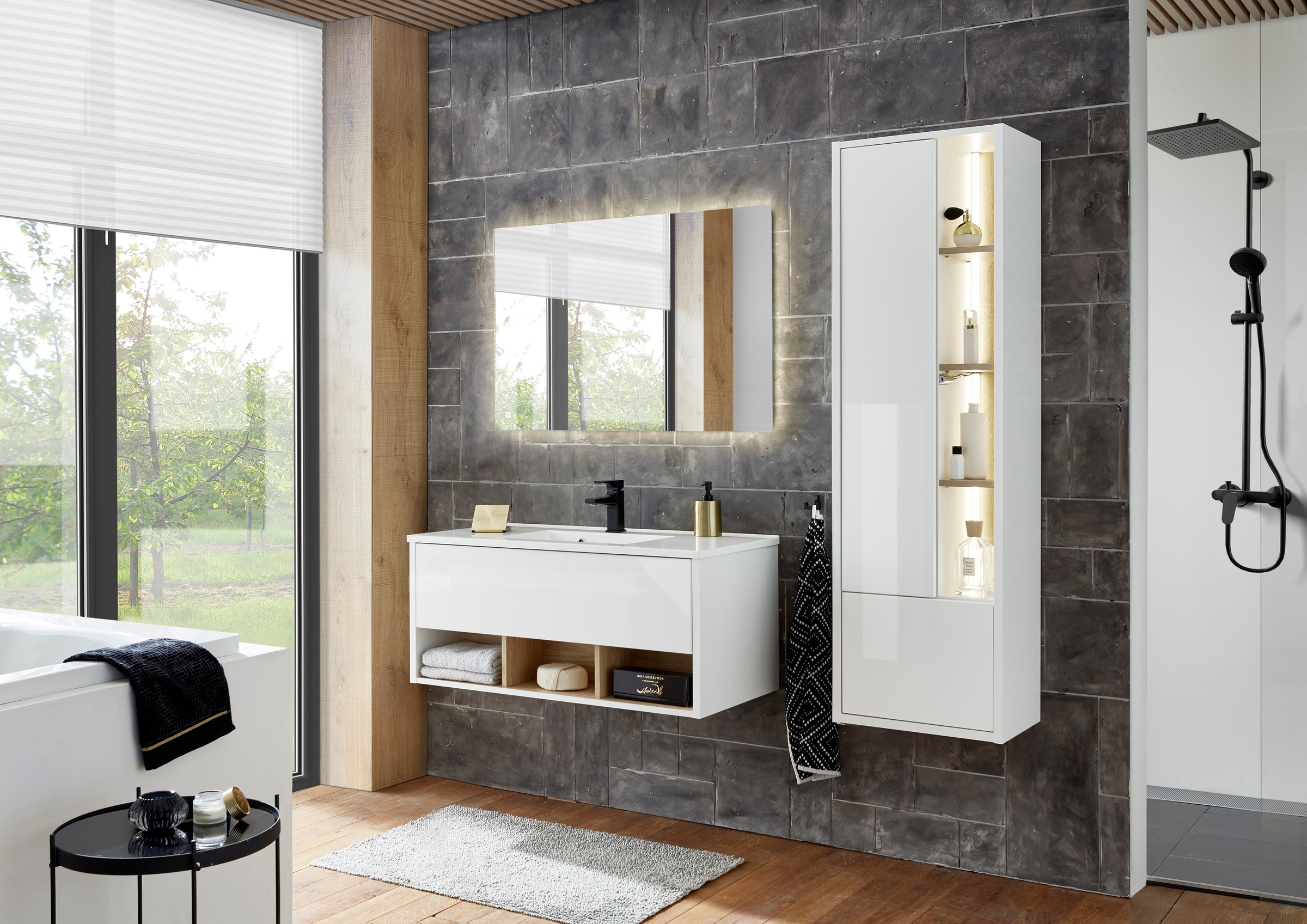 PLACES OF STYLE Badmöbel-Set »Studio Line, Bad im modernen Design, 3-teiliges Badezimmer« 3 Stk. tlg.