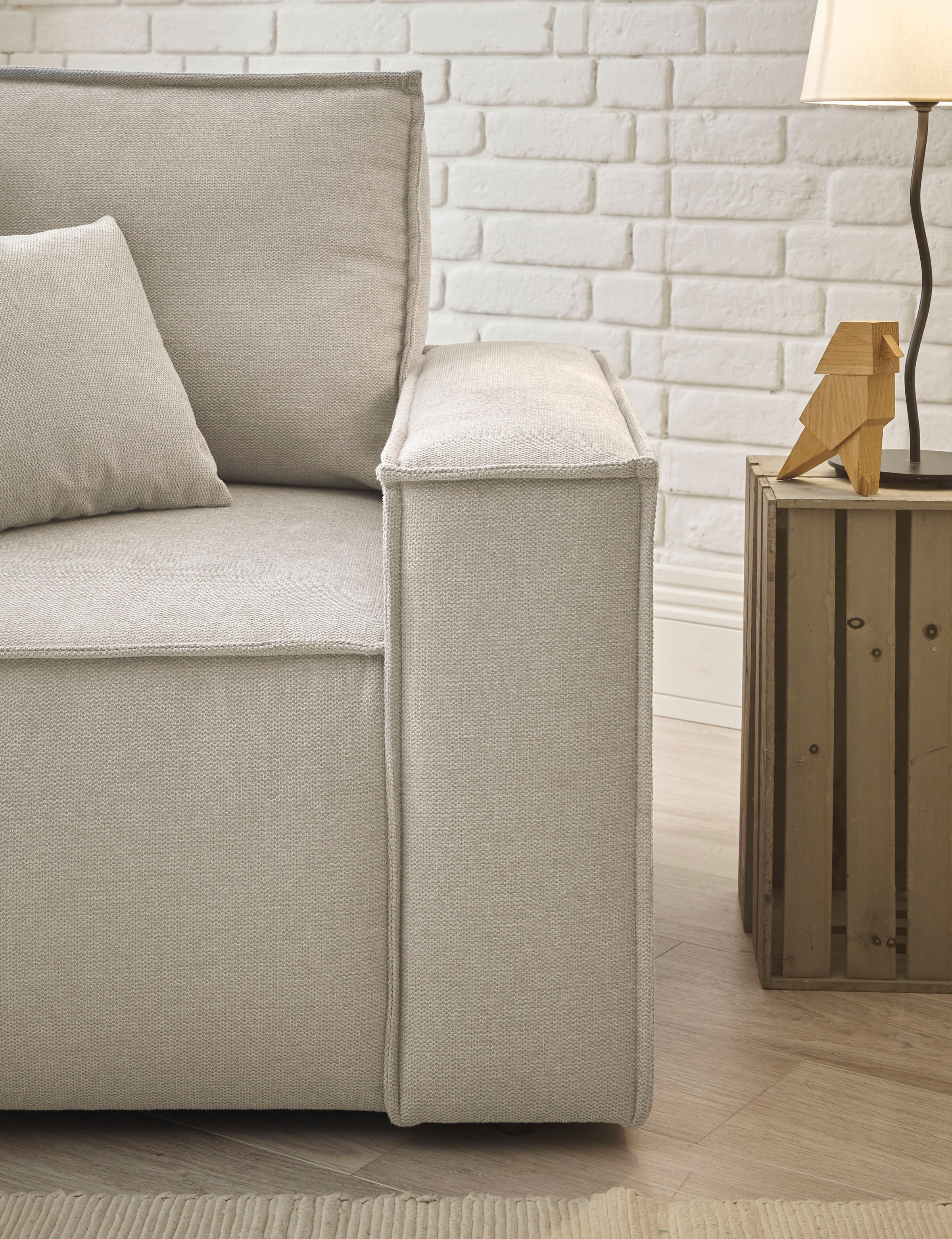 OTTO home Loveseat »FINNLEY Struktur fein, XXL-Sessel, Lesesessel, inkl. Zierkissen« 1 Stk. tlg. verfügbar in den Stoffqualitäten Bouclé, Struktur fein und Mega Cord