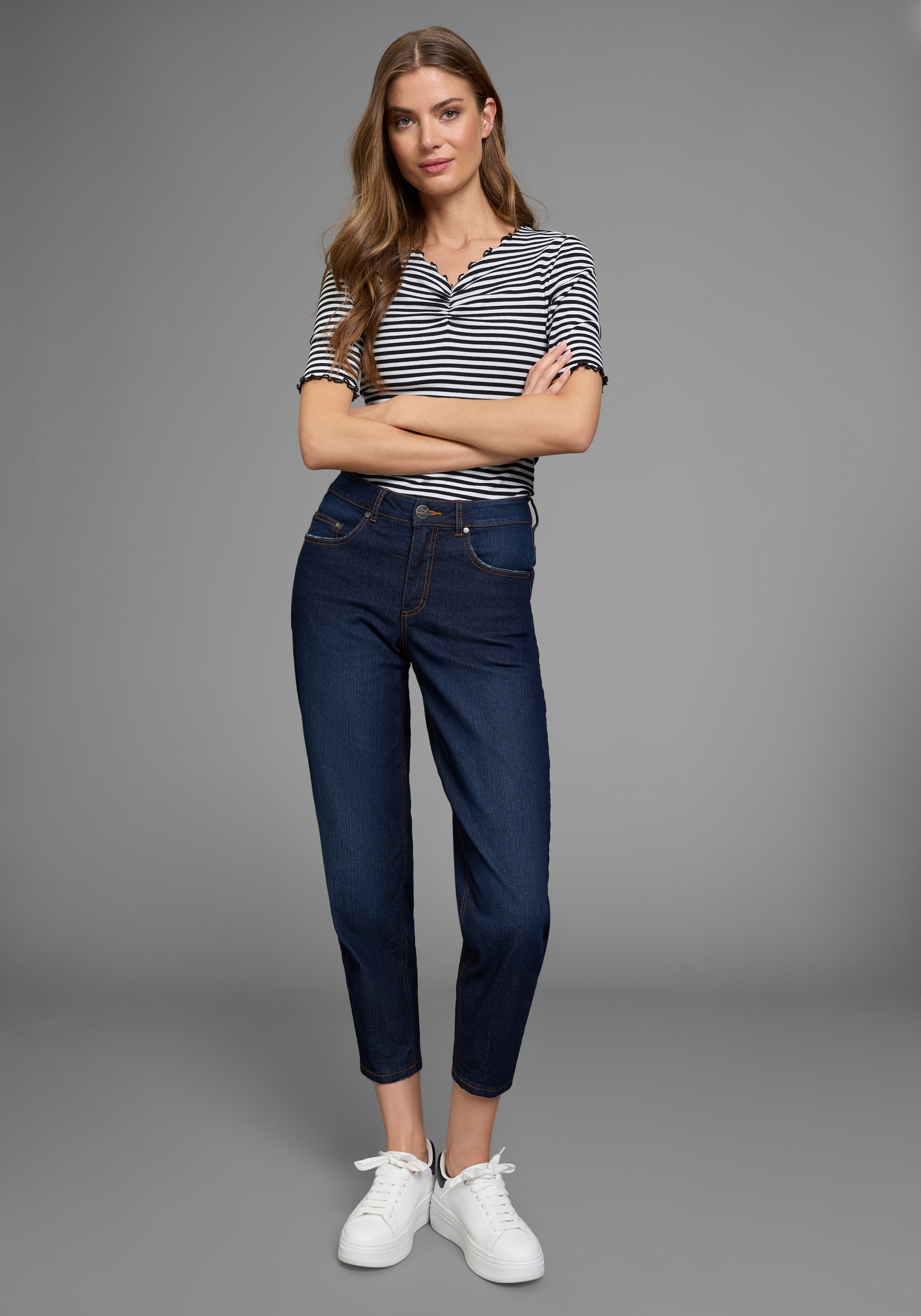 Flashlights T-Shirt im Streifen-Design mit Rüschen