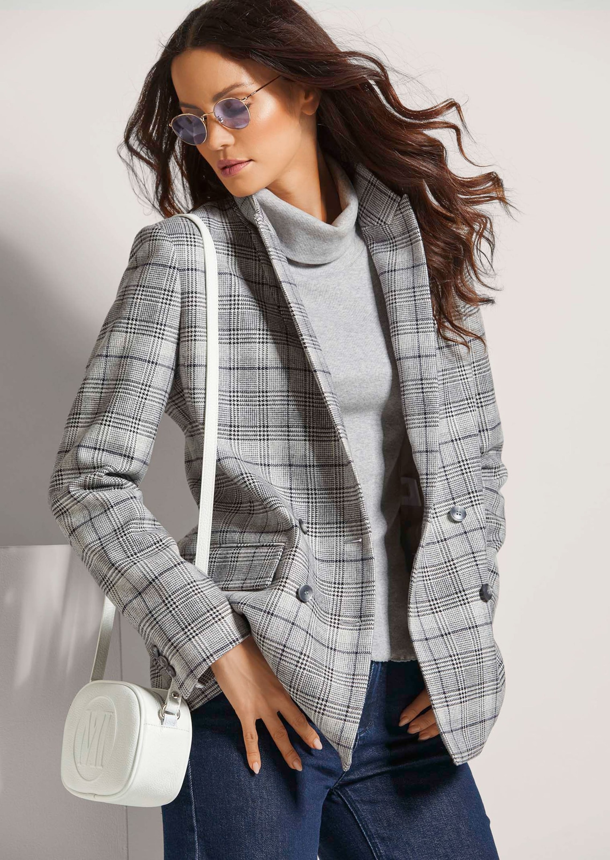 MADELEINE Longblazer »Blazer Langer Karo-Blazer«