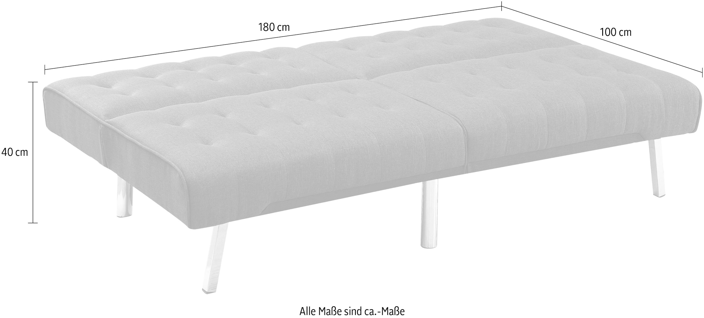 ATLANTIC home collection Sofa »Pierre«, mit verstellbarer Rückenlehne, mit Wellenunterfederung