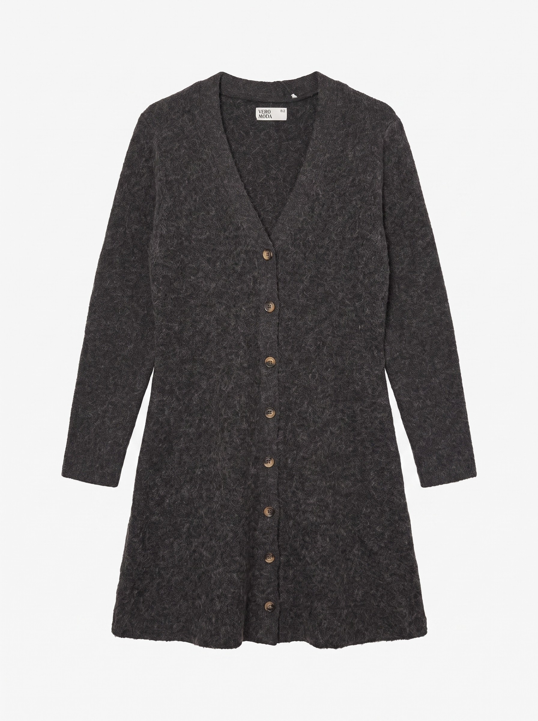 Vero Moda Strickkleid »VMDOFFYJAQUARD LS V-NK BUTTON DRESS NOOS« Materialmix