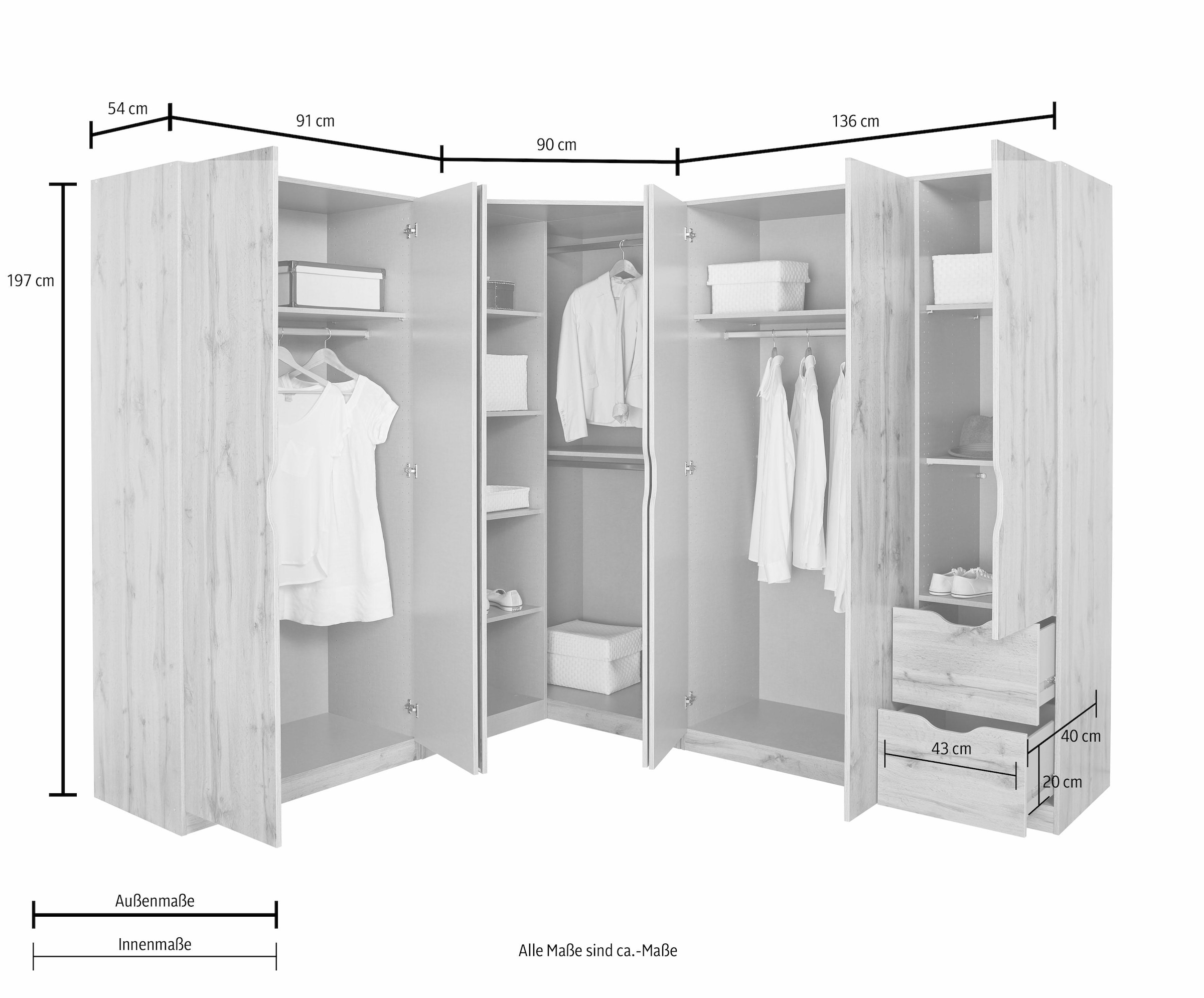 rauch Schrank-Set »Freiham«, (Set, 3 St.), 3-teilig auf Rechnung bestellen