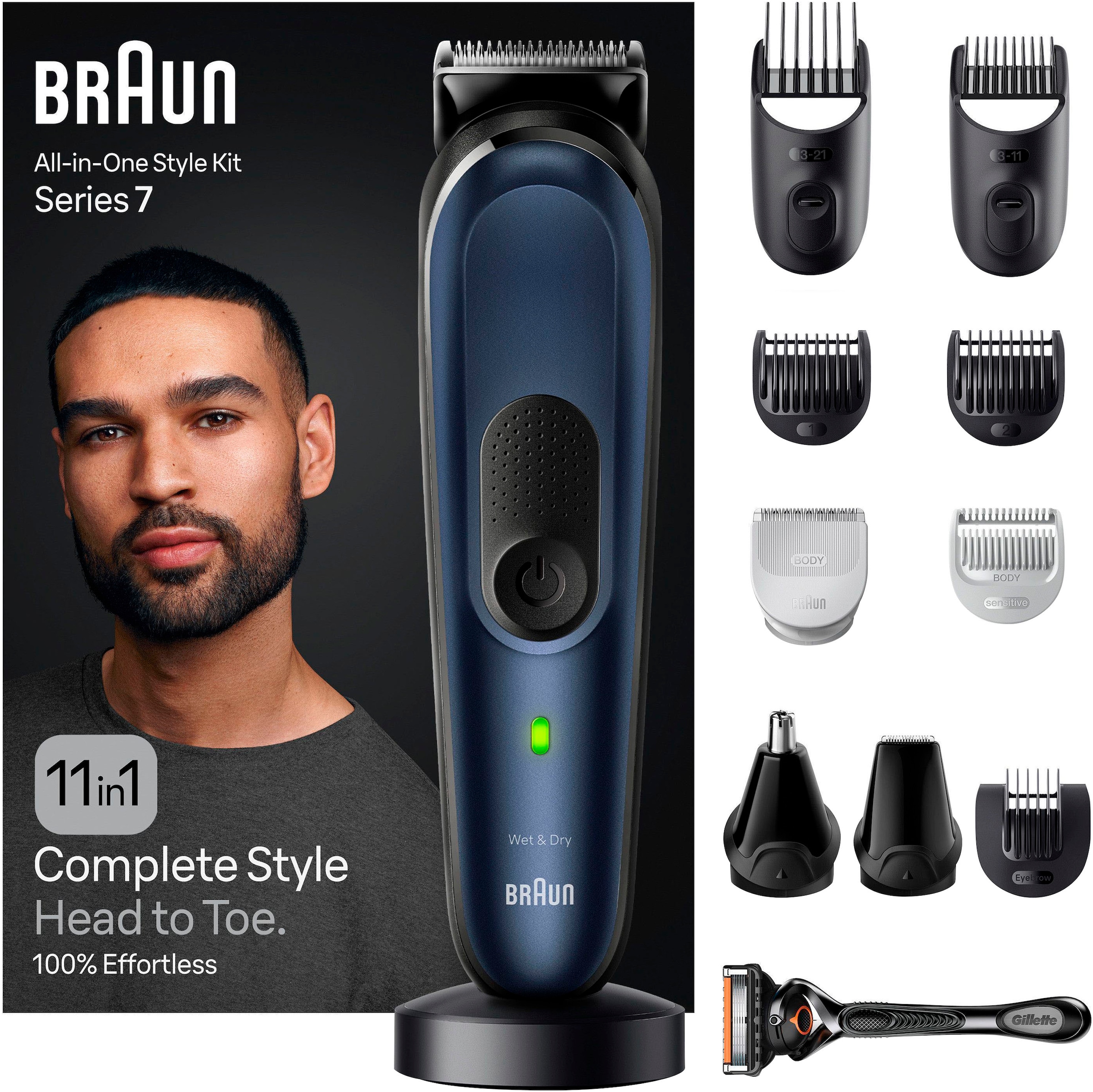 Braun Haarschneider »All-In-One Styling Set MGK7450«, Wasserdicht, 11-in-1 Barttrimmer