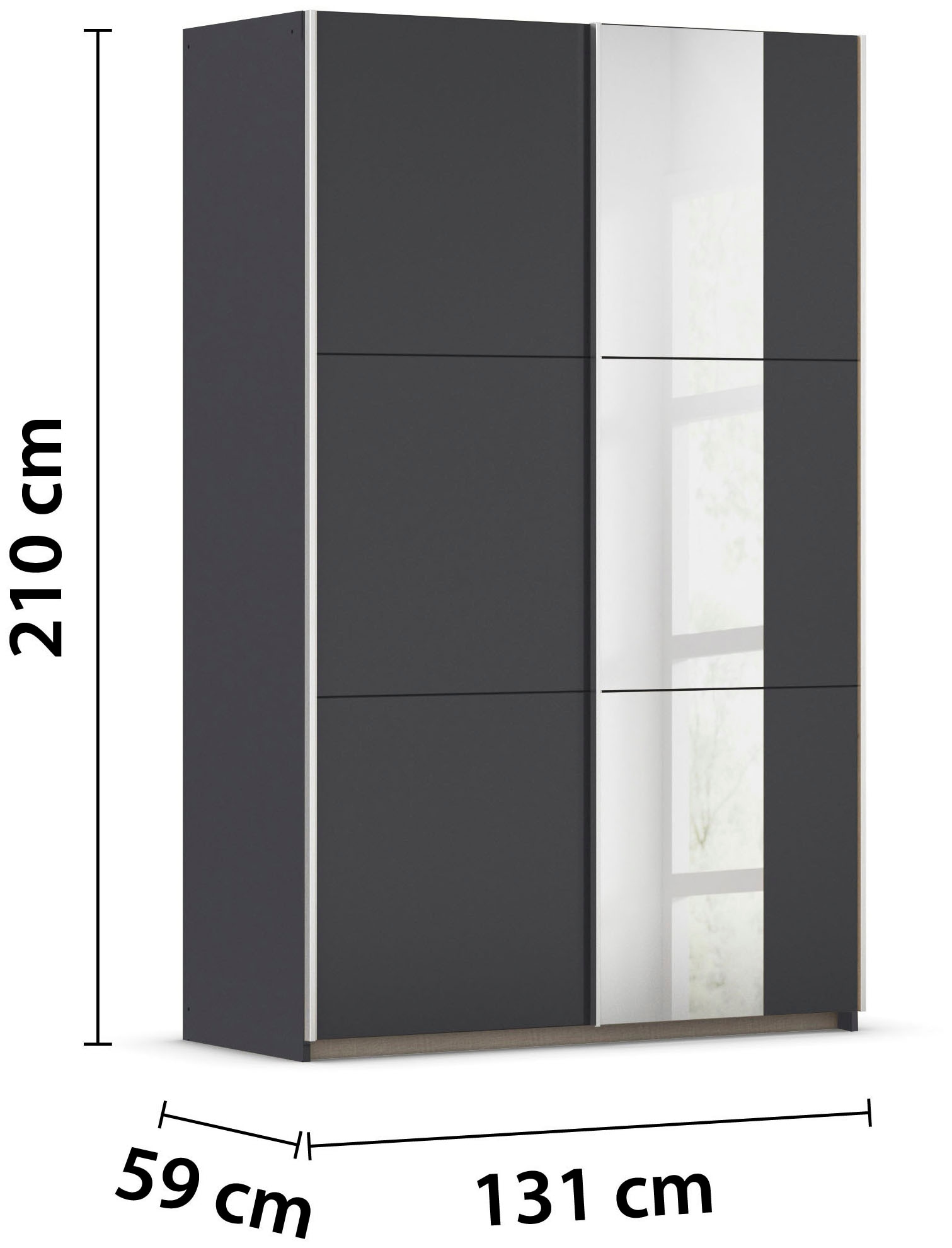 rauch Schwebetürenschrank »Kleiderschrank Drehtürenschrank Schrank Garderobe KRONACH TOPSELLER«, mit Spiegel und viel Stauraum, Metallgriffleisten, MADE IN GERMANY
