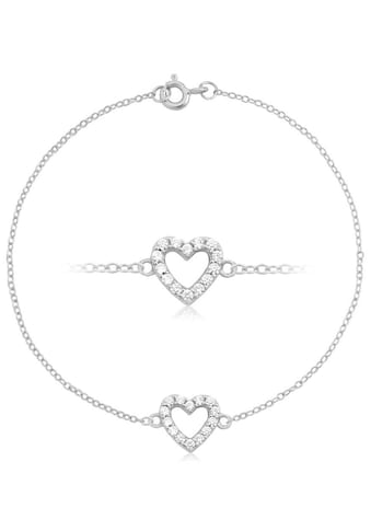 Firetti Silberarmband »Herz, Liebe, Romantik«, mit Zirkonia kaufen