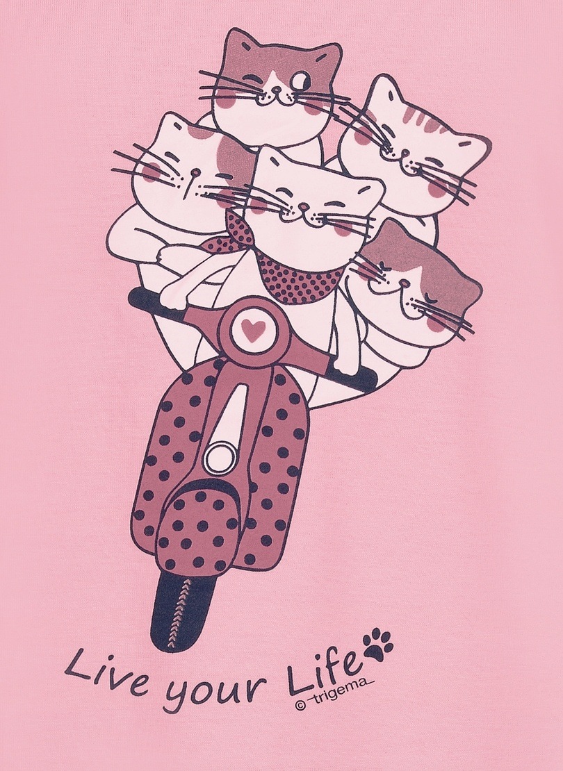 Trigema Schlafanzug »TRIGEMA bei Katzen-Motiv« mit großem Nachthemd