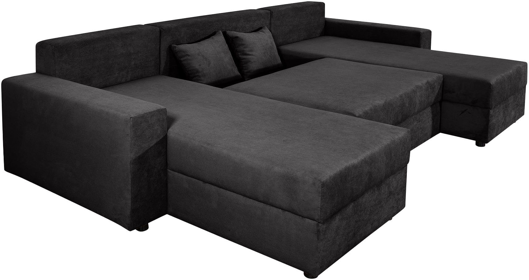 COLLECTION AB Wohnlandschaft »Pico U-Form, Breite 252, mit Schlaffunktion, Bettkasten & Zierkissen«, Wohnlandschaft,2 X Ottomane,Polyätherschaum Polsterung