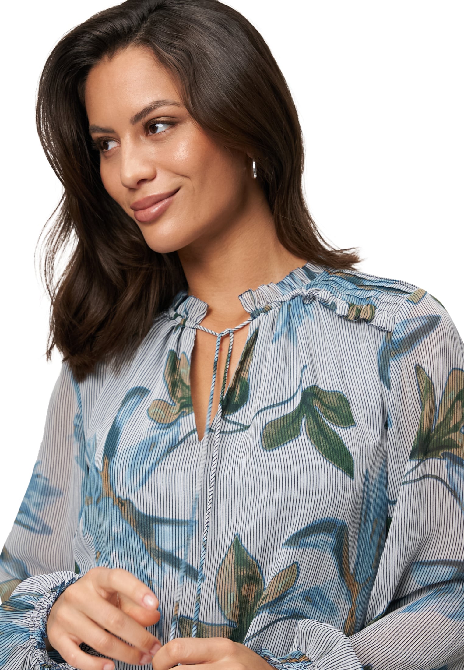 Zero Chiffonbluse »Chiffonbluse mit Blätterdruck«