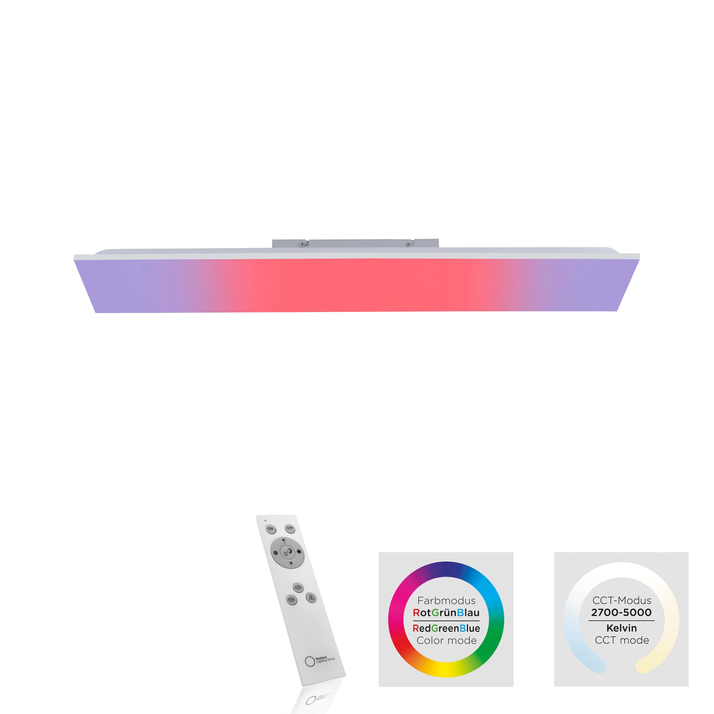 Leuchten Direkt Deckenleuchte CCT über Garantie XXL online 1 | - inkl. RGB+tunable 3 kaufen dimmbar, mit flammig-flammig, Infrarot white, »YUKON«, Fernbedienung, Jahren