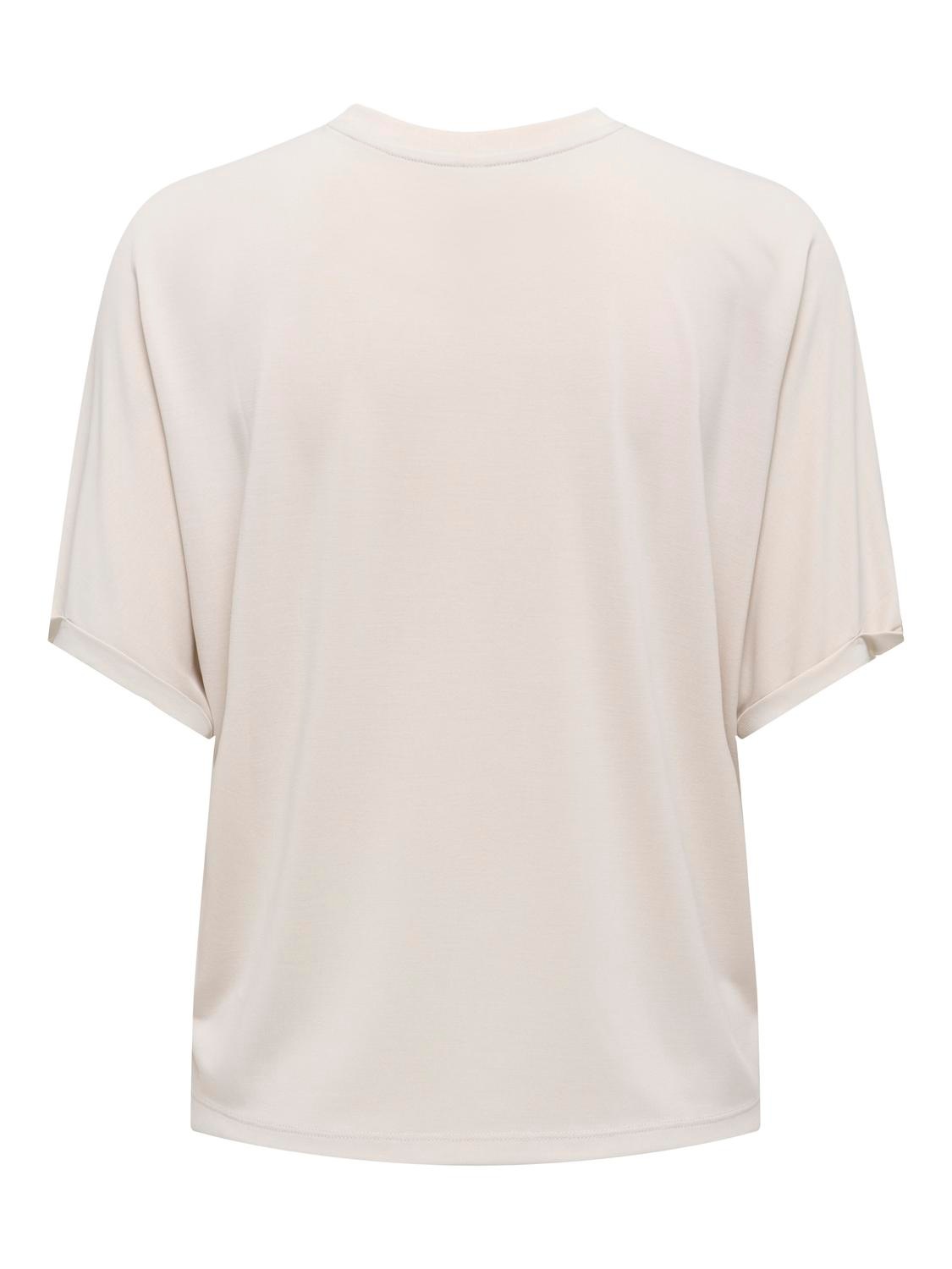 ONLY T-Shirt »ONLFREE LIFE S/S FOLD-UP TOP BOX JRS« Materialmix, regular fit, Rundhals