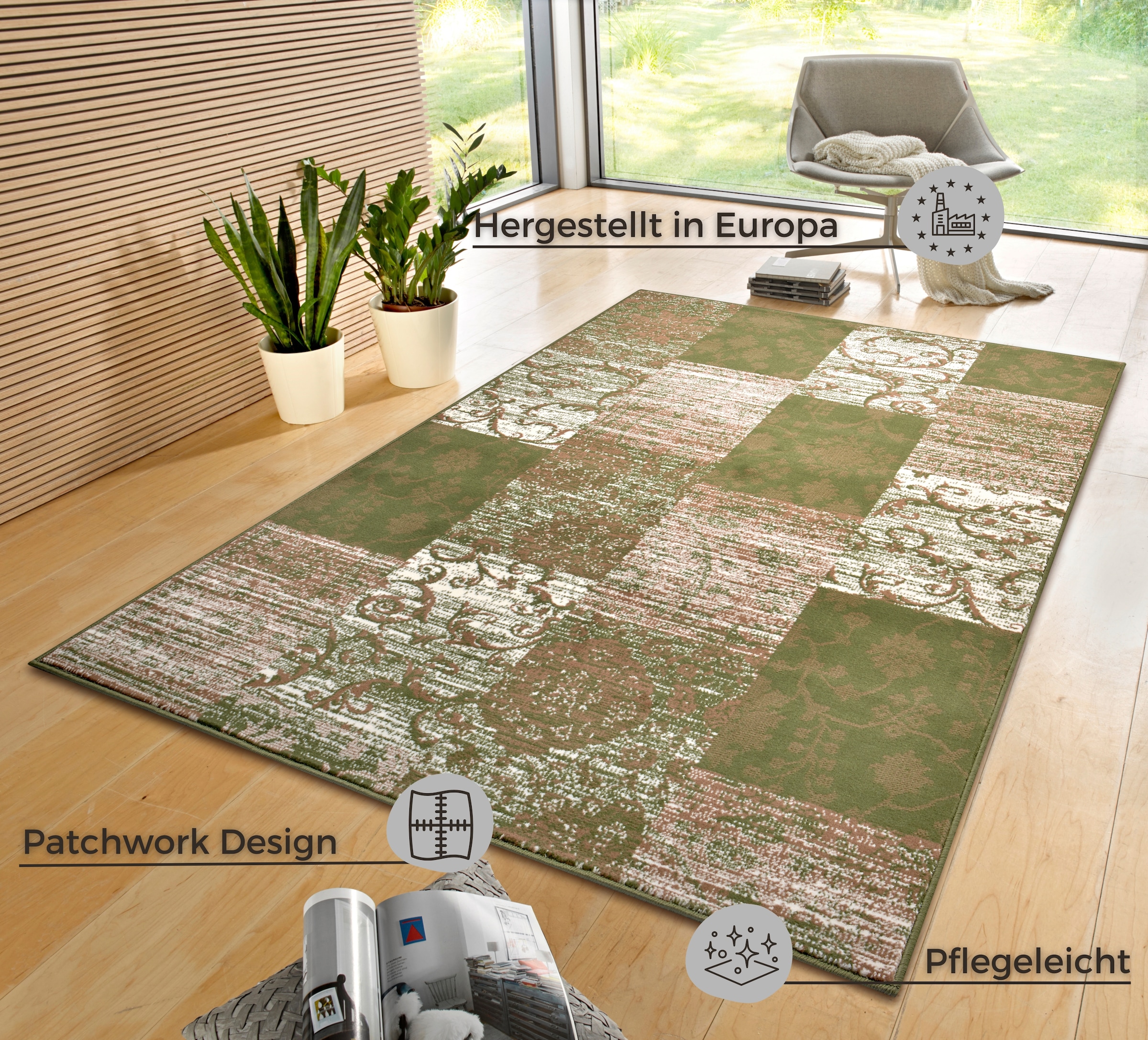 HANSE Home Teppich »Bloques« rechteckig 9 mm Höhe Kurzflor, Weich, Mehrfarbig, Wohnzimmer, Schlafzimmer, Esszimmer