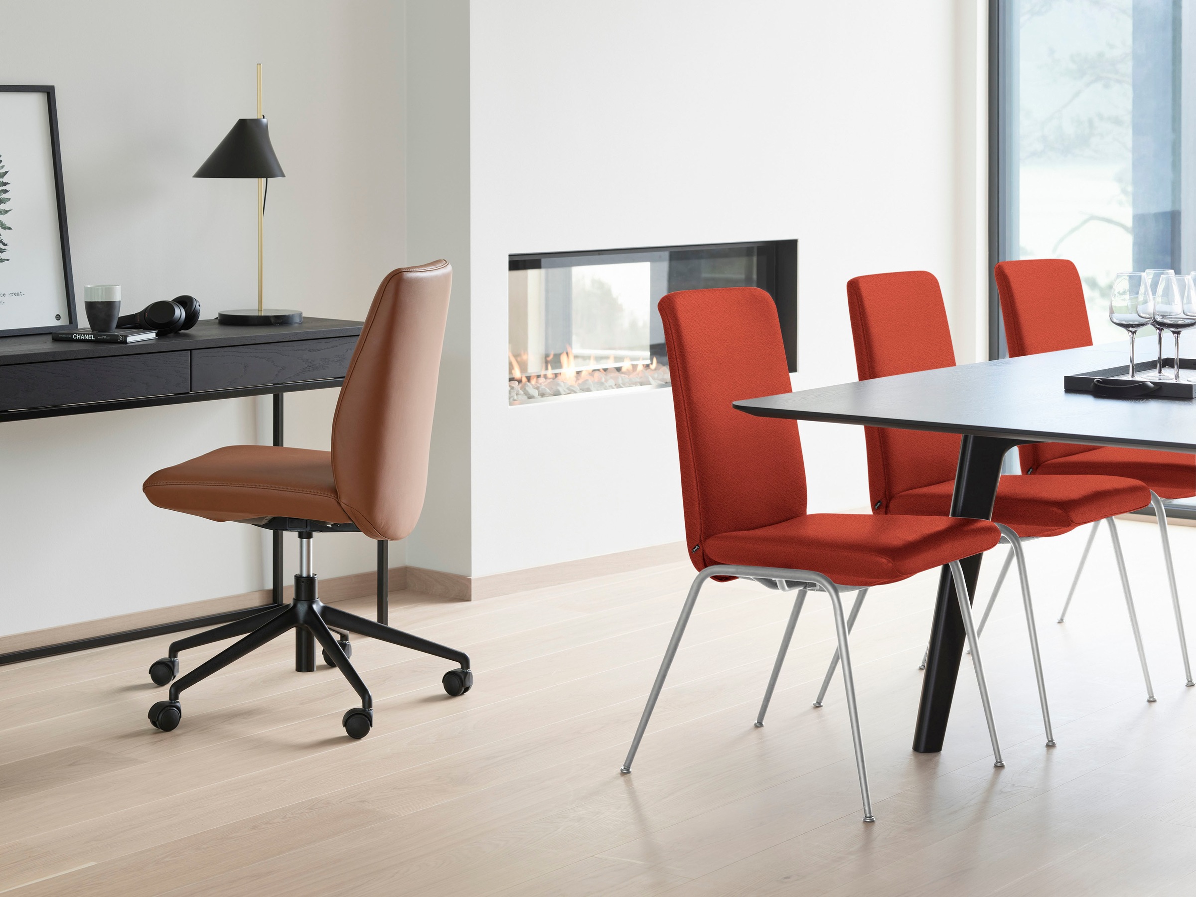 Stressless® Polsterstuhl »Laurel«, ROHLEDER Stoff Q2 FARON, Low Back, Größe L, mit Beinen aus Stahl in Chrom glänzend