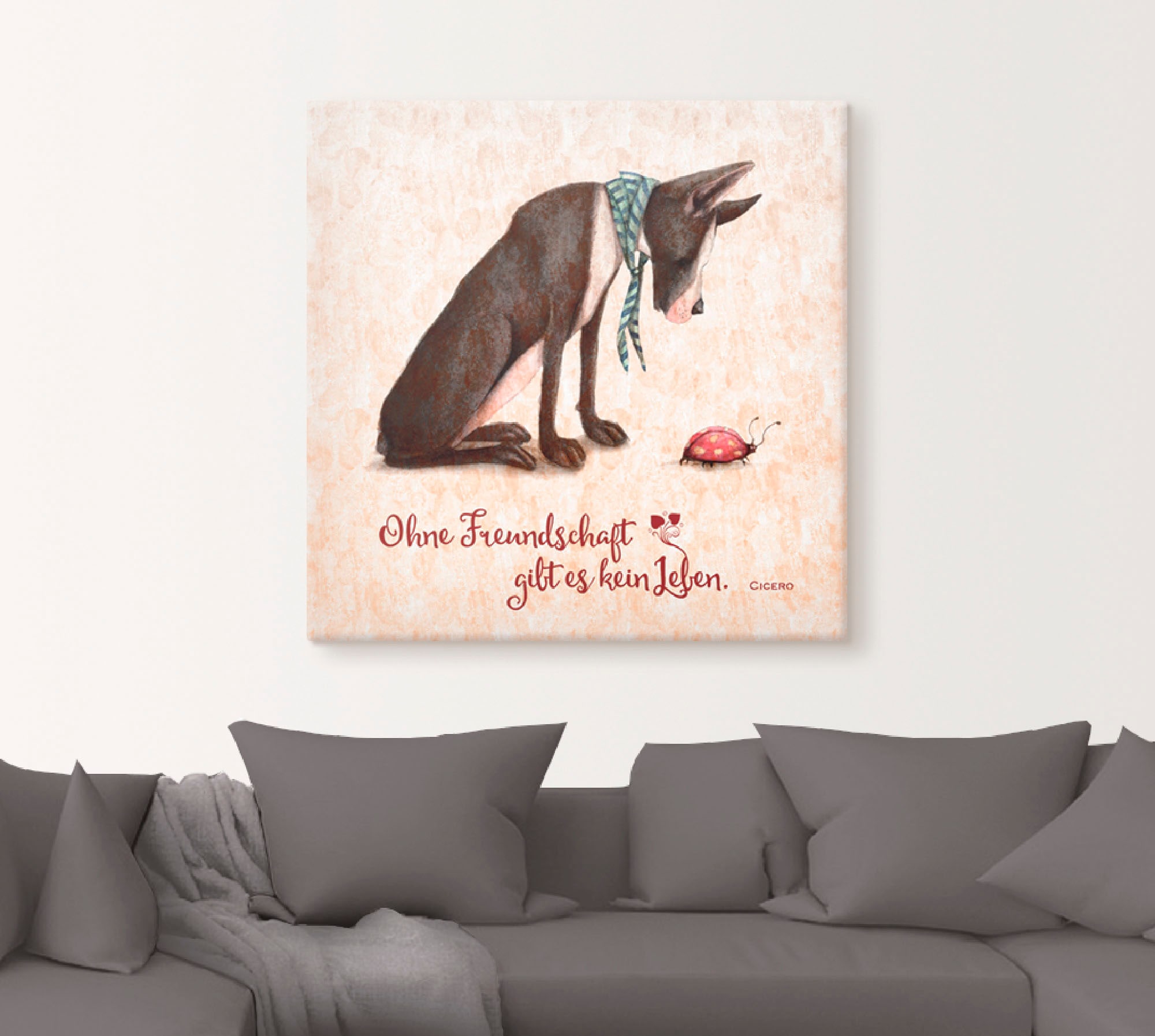 Artland Wandbild »Lebensweisheit Freundschaft«, Tiere, (1 St.), als Alubild, Outdoorbild, Leinwandbild, Poster in verschied. Größen