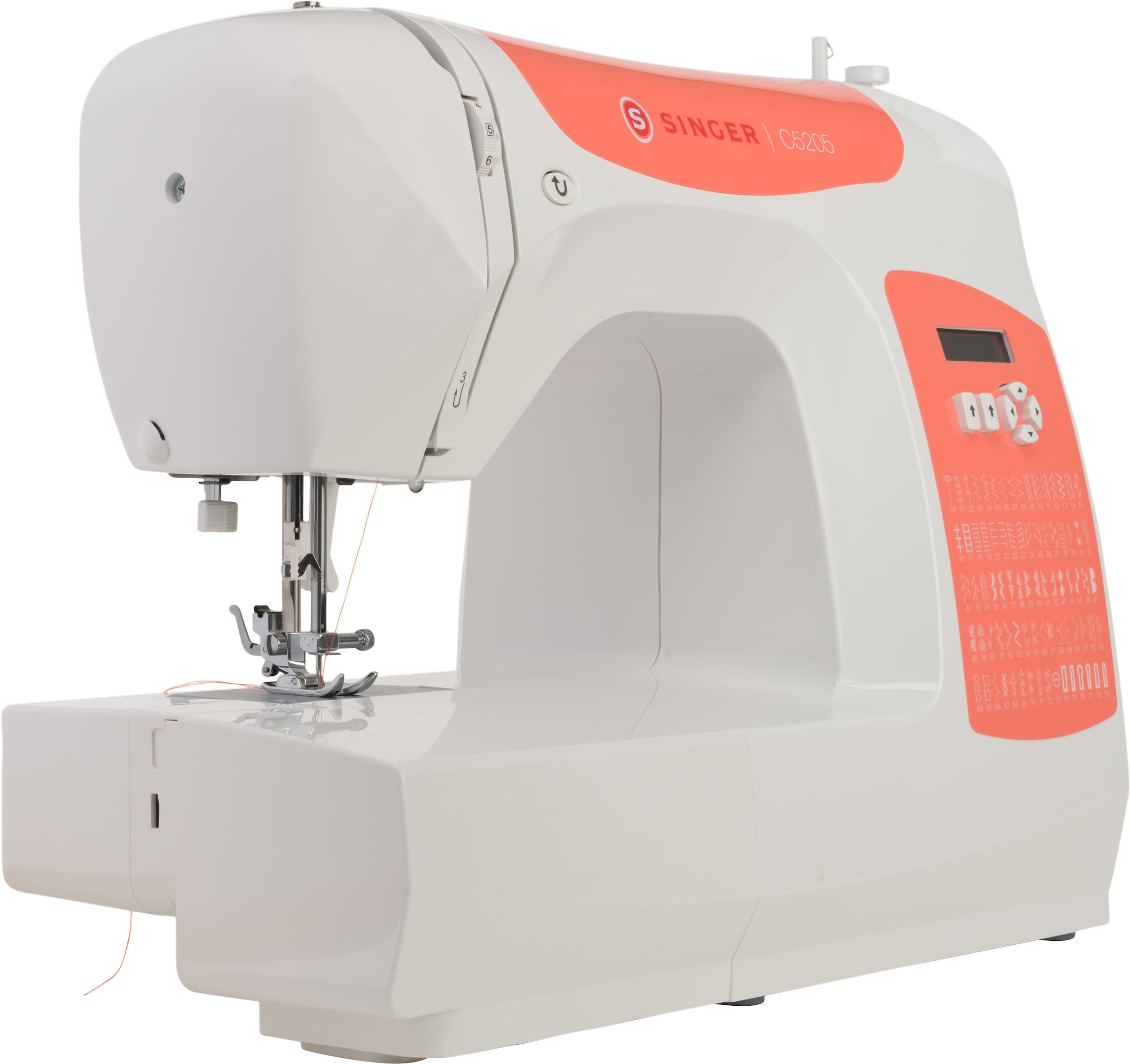 Programme 3 Garantie XXL Computer-Nähmaschine Jahren »C5205 Orange«, mit 60 Singer