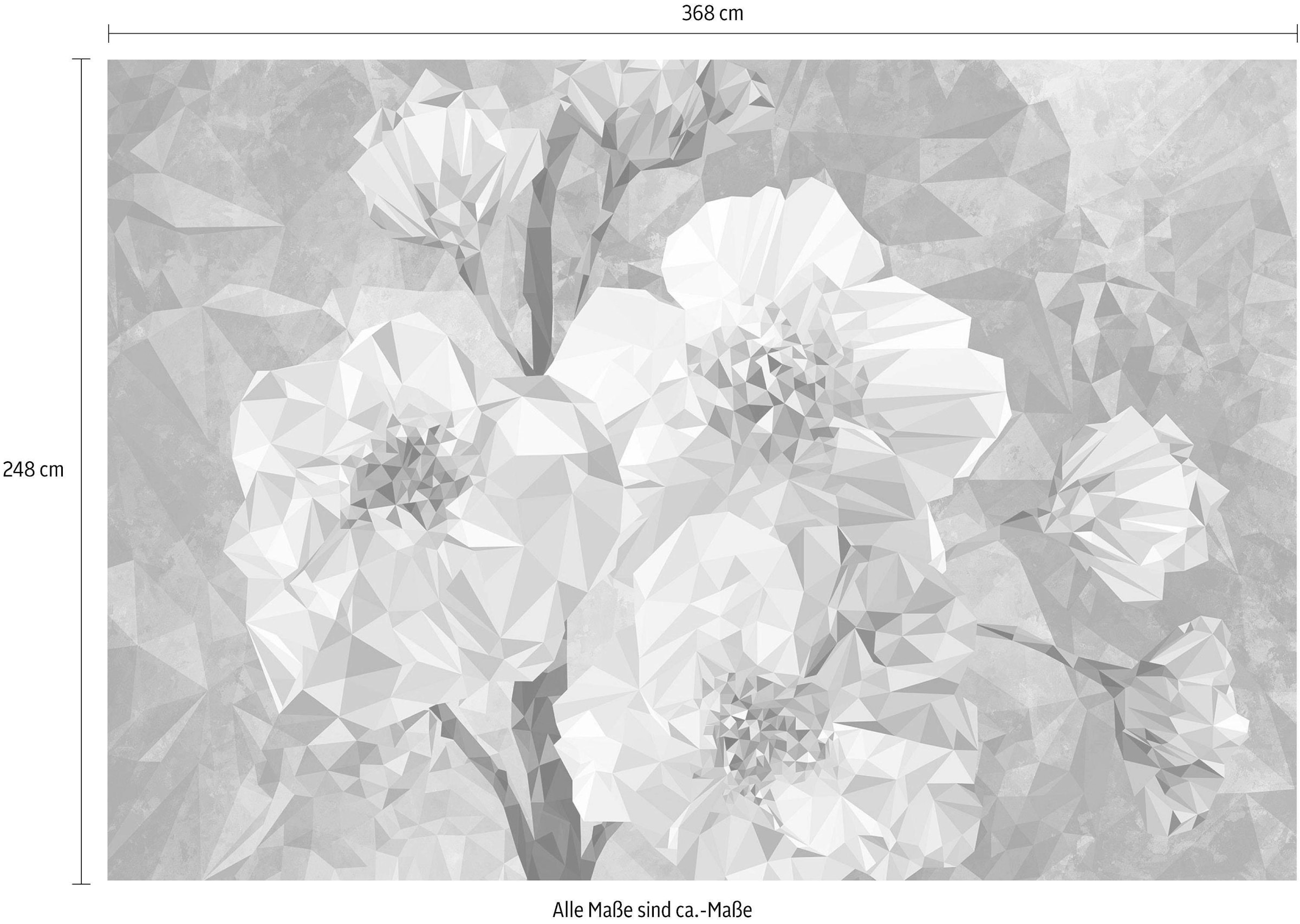 Komar Vliestapete »Vlies - Blooming Gems - Größe 368 x 248 cm«, bedruckt, Wohnzimmer, Schlafzimmer