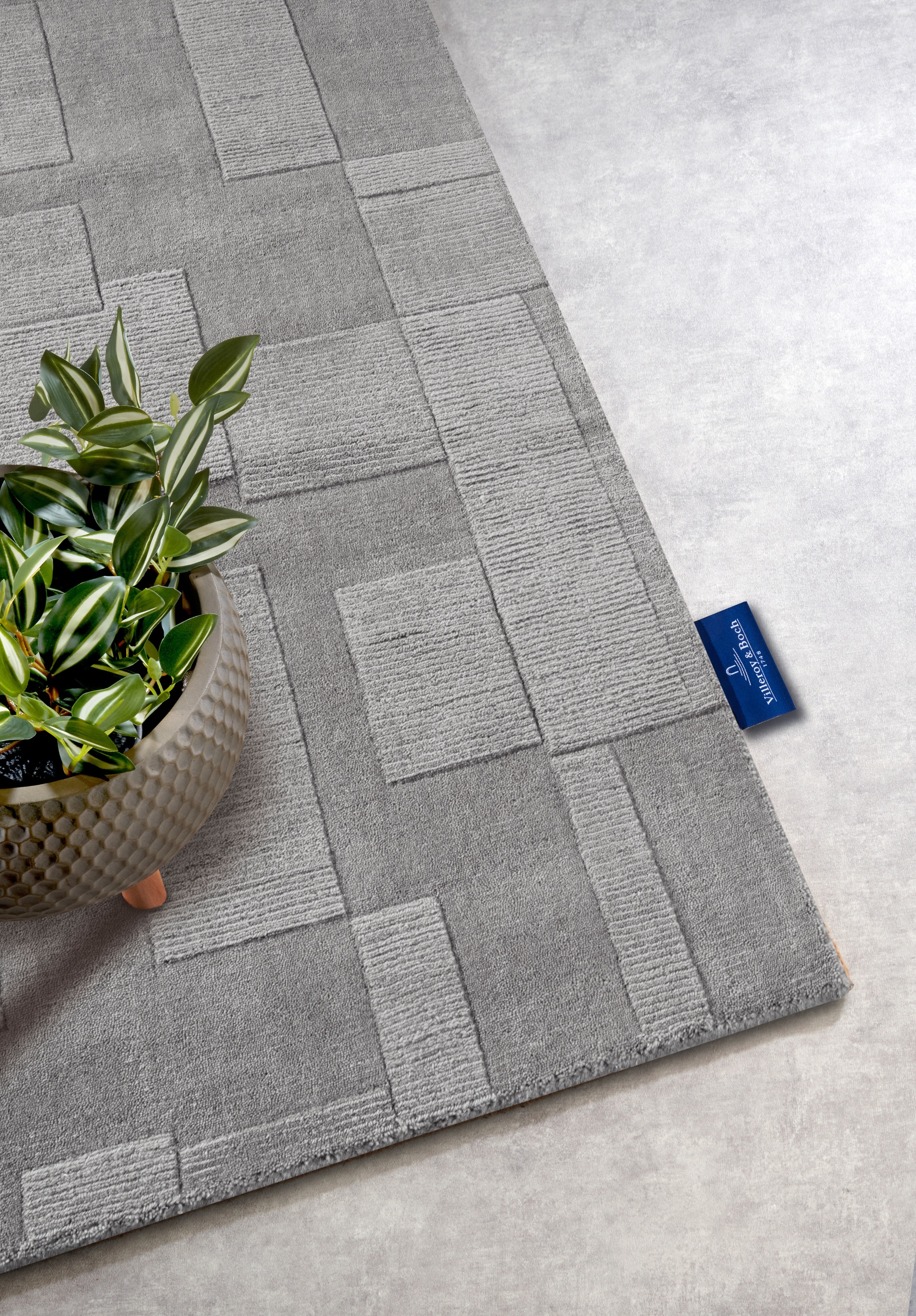 Villeroy & Boch Wollteppich »Wilhelmine«, rechteckig, 10 mm Höhe, Läufer, handgewebt, Wolle, Natur, Wohnzimmer, Geometrie, Boho