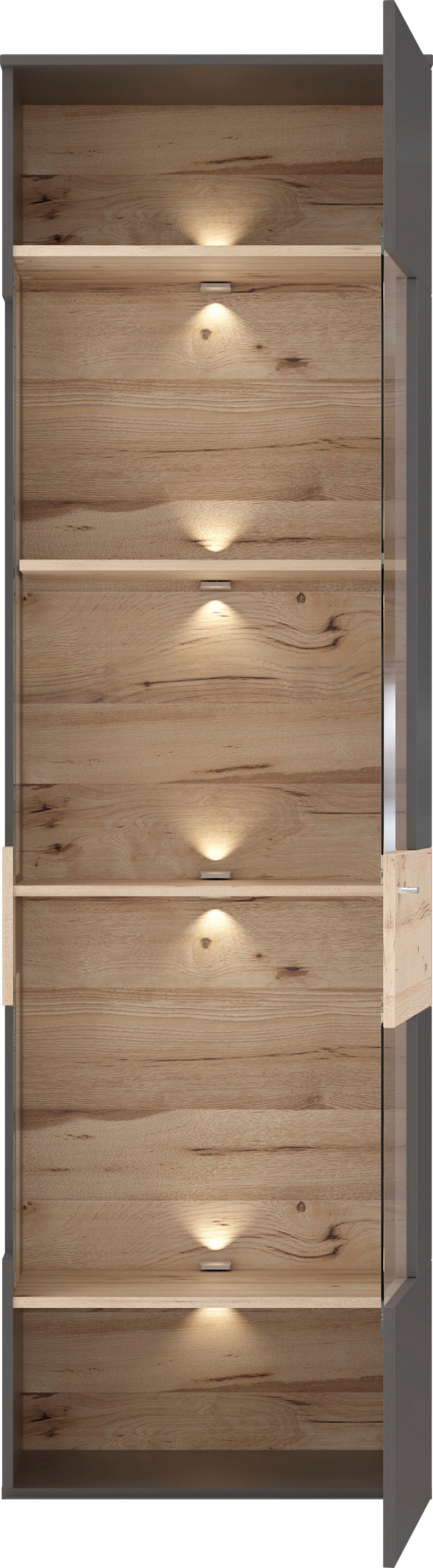 FORTE Vitrine »Como«, Vitrine, Glastüre, LED Beleuchtung, Soft Close Linksanschlag