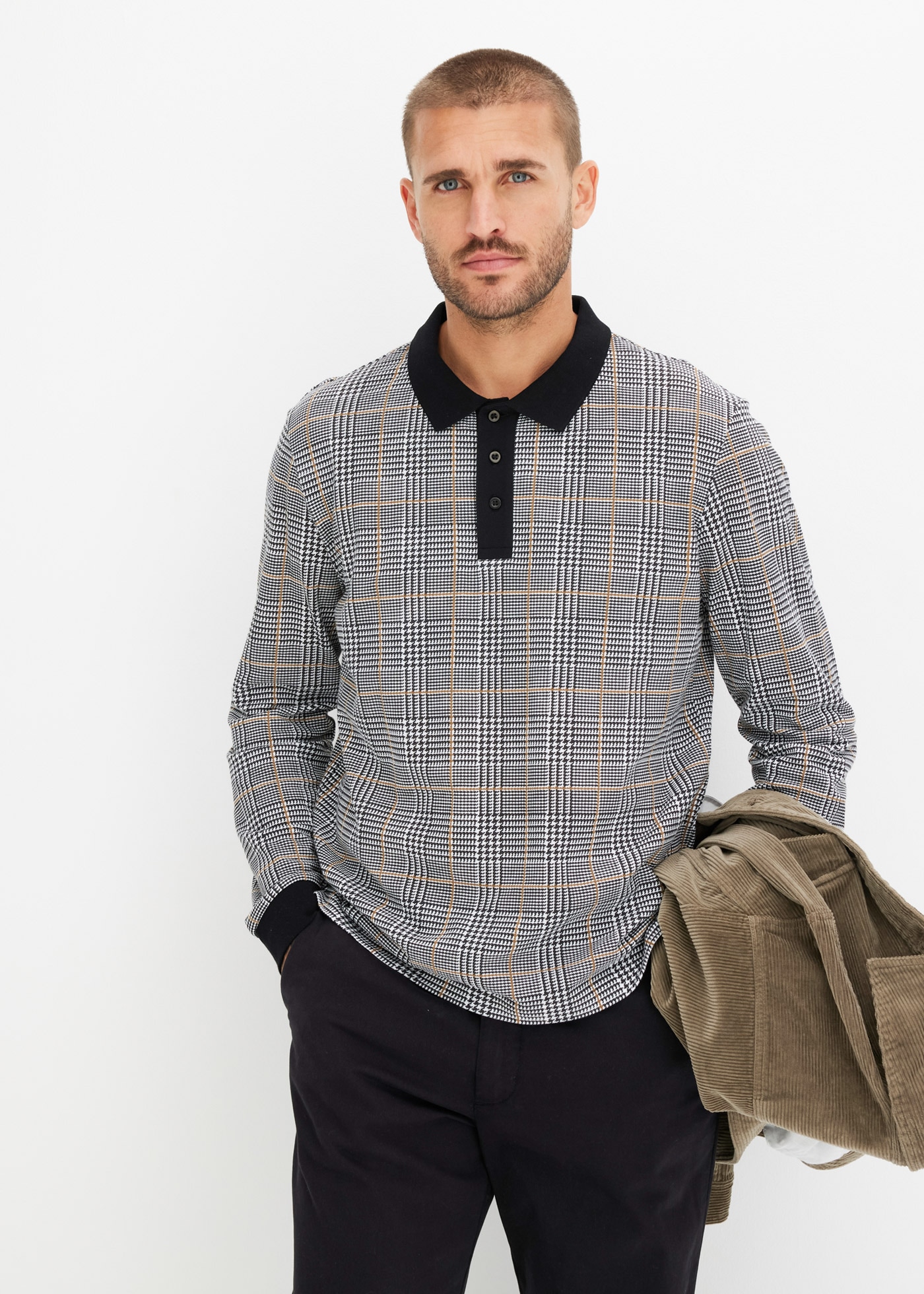 bonprix Poloshirt »Piqué Polo-Langarmshirt aus Baumwolle« Piqué Polo-Langarmshirt aus Baumwolle