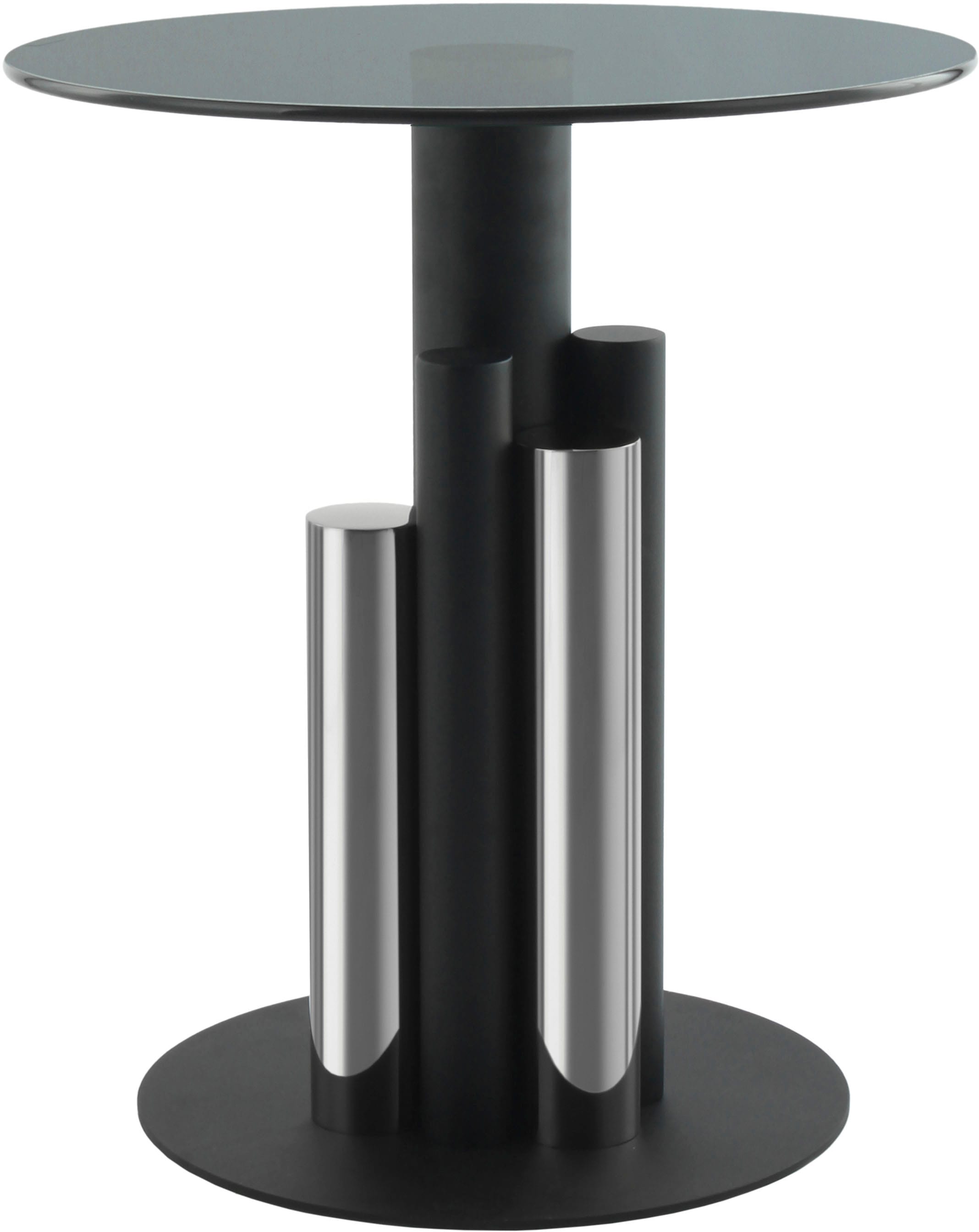 Kayoom Beistelltisch »Ontario 225, Runde  Glasplatte aus Sicherheitsglas, 100% Edelstahl« 1 Stk. tlg. Modernes Design, zweifarbiges Säulengestell, Eyecatcher Element