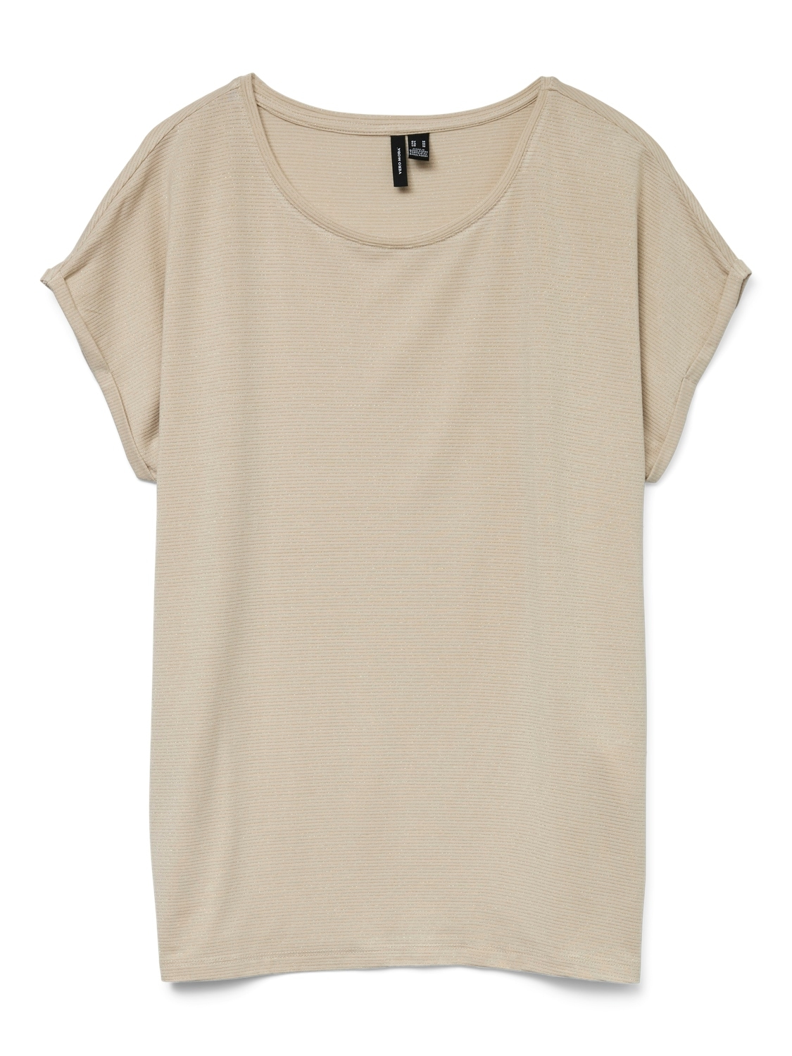 Vero Moda Rundhalsshirt »VMLAVA PLAIN SS TOP LUREX STRIPE«