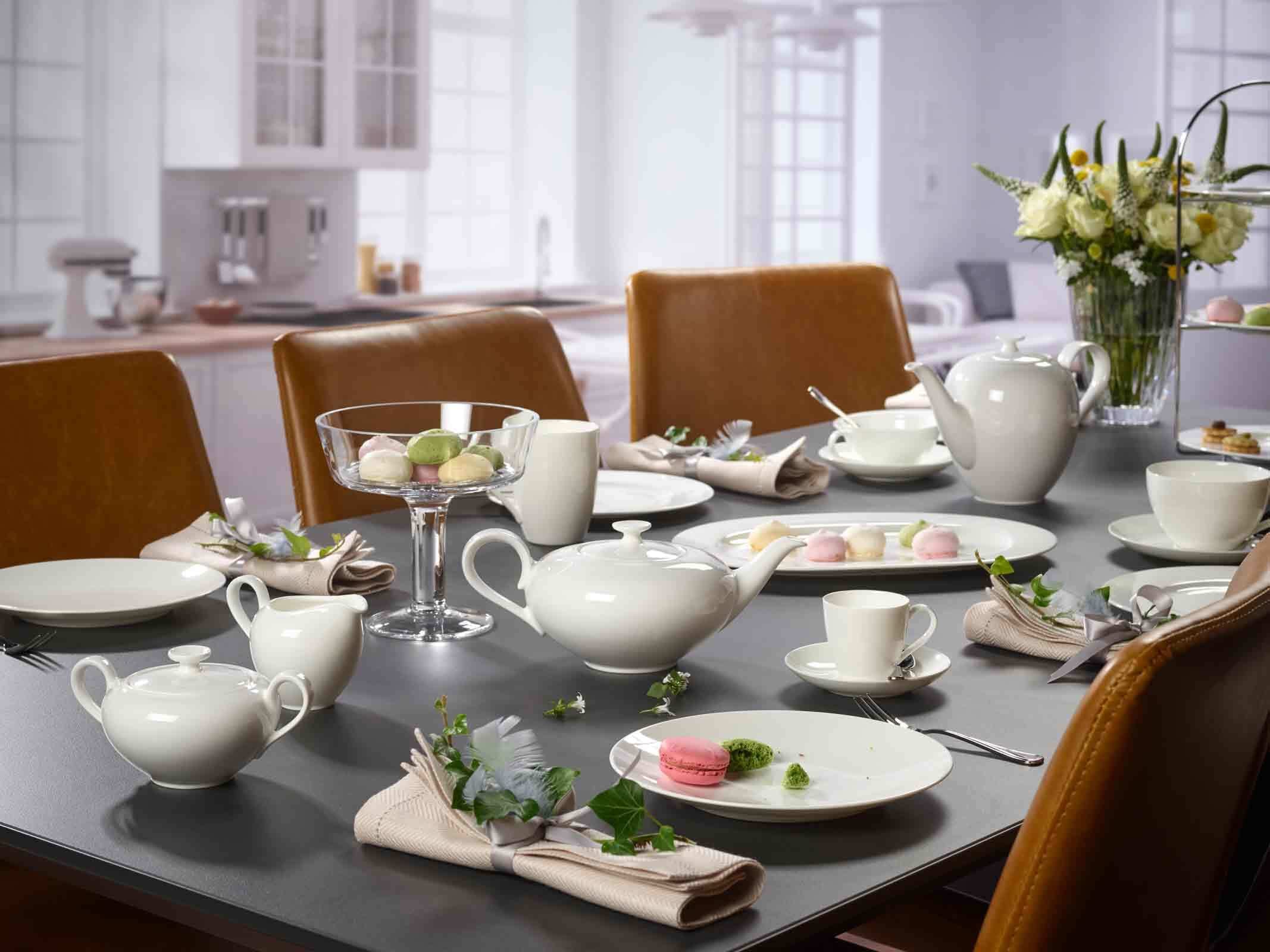 Villeroy & Boch Tasse »Teetassen Anmut 140 ml 6er Set weiß« Spülmaschinenfest, Mikrowellensicher