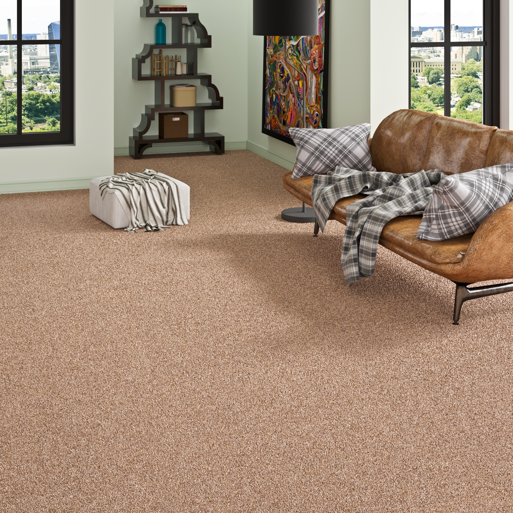 my home Teppichboden »Fortis, Schlinge, Made in Netherlands«, rechteckig, 5 mm Höhe, meliert, Breite 400 cm, strapazierfähig, Wohnzimmer