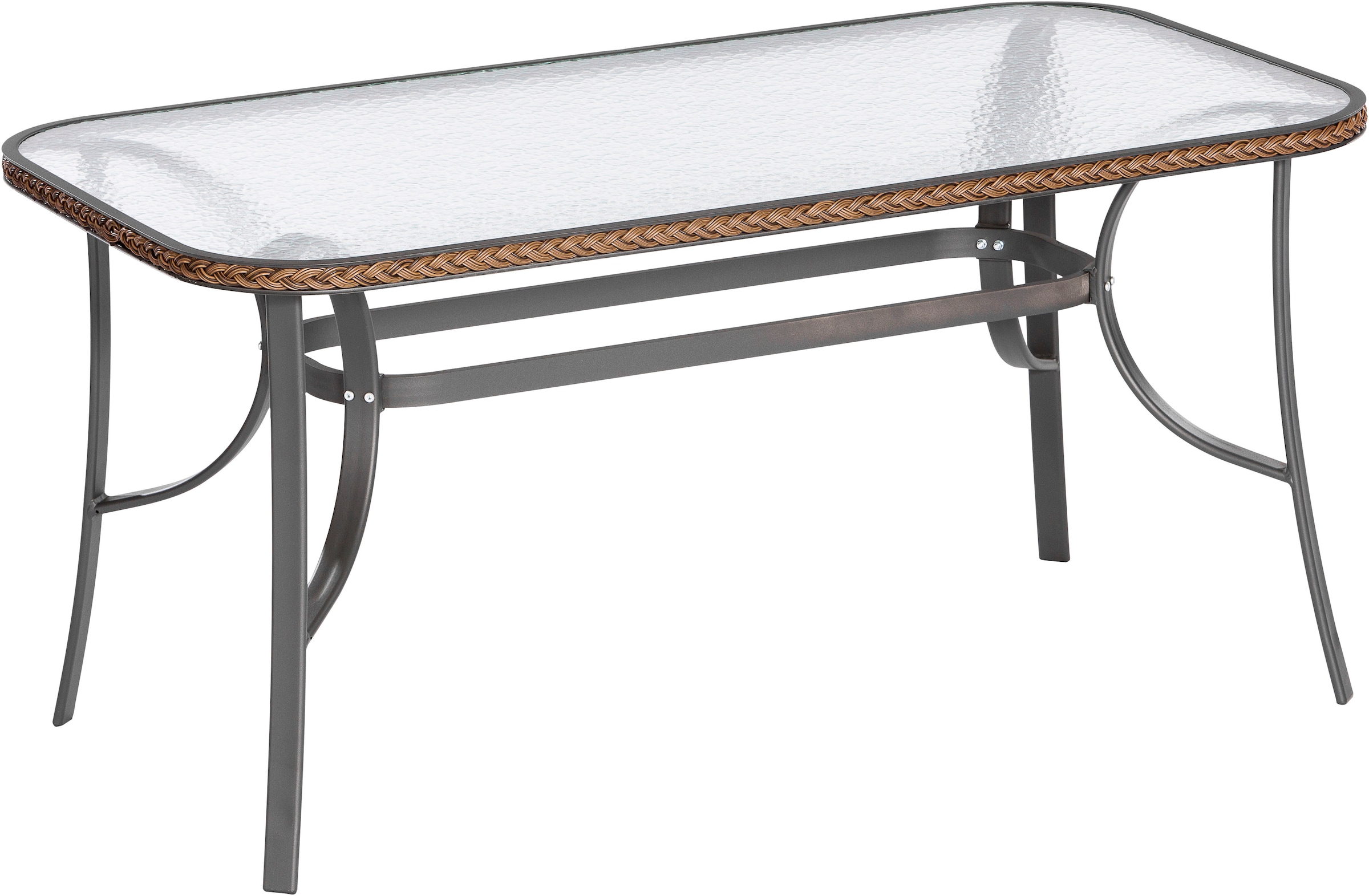 MERXX Gartentisch ""Roma"" 1 Stk. tlg. Aluminiumgestell mit Sicherheitsglas, BxTxH: 80x150x72,5 cm