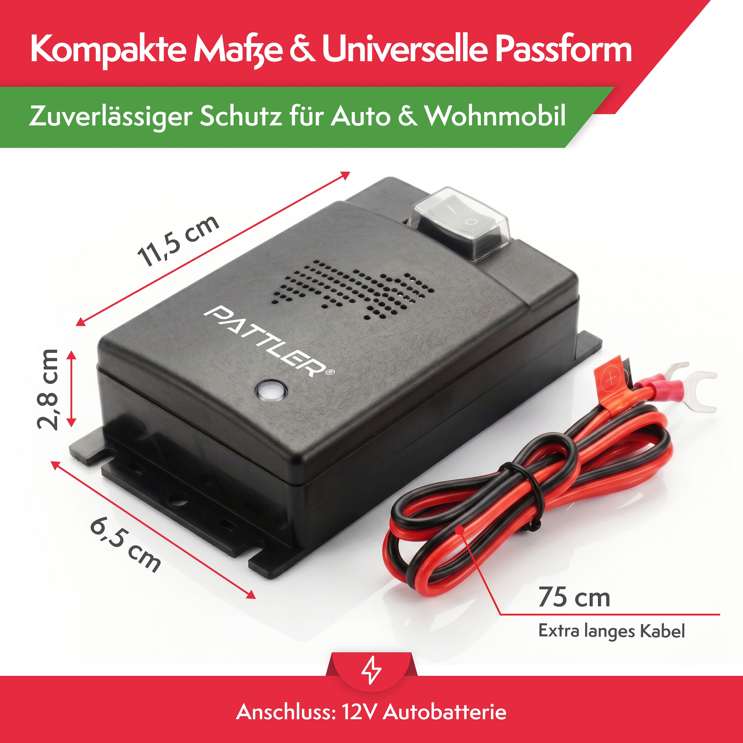 Pattler Ultraschall-Tierabwehr »Marderschreck 12 Volt fürs Auto« 2 Geräte