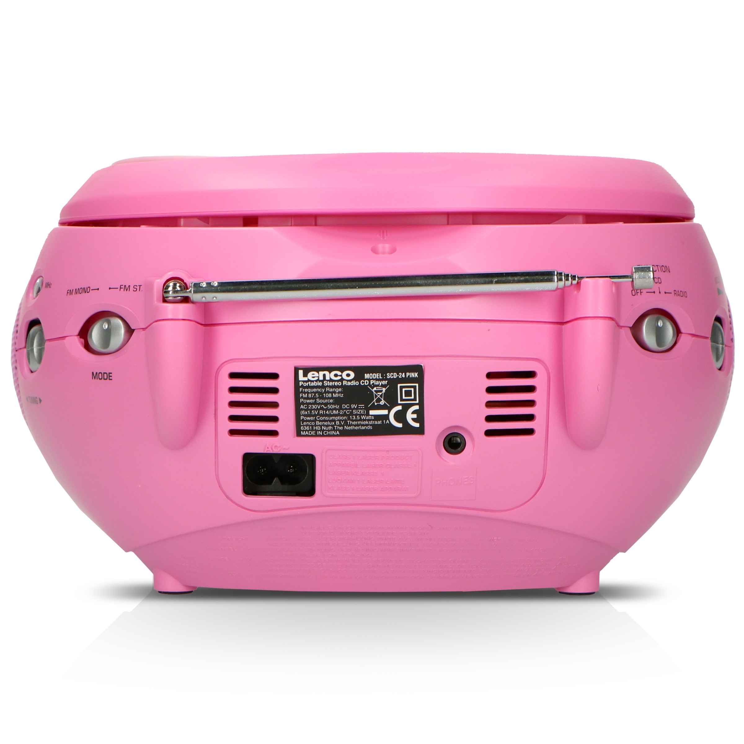 Lenco Boombox »SCD-24«, (FM-Tuner 2 W), batteriebetrieb möglich