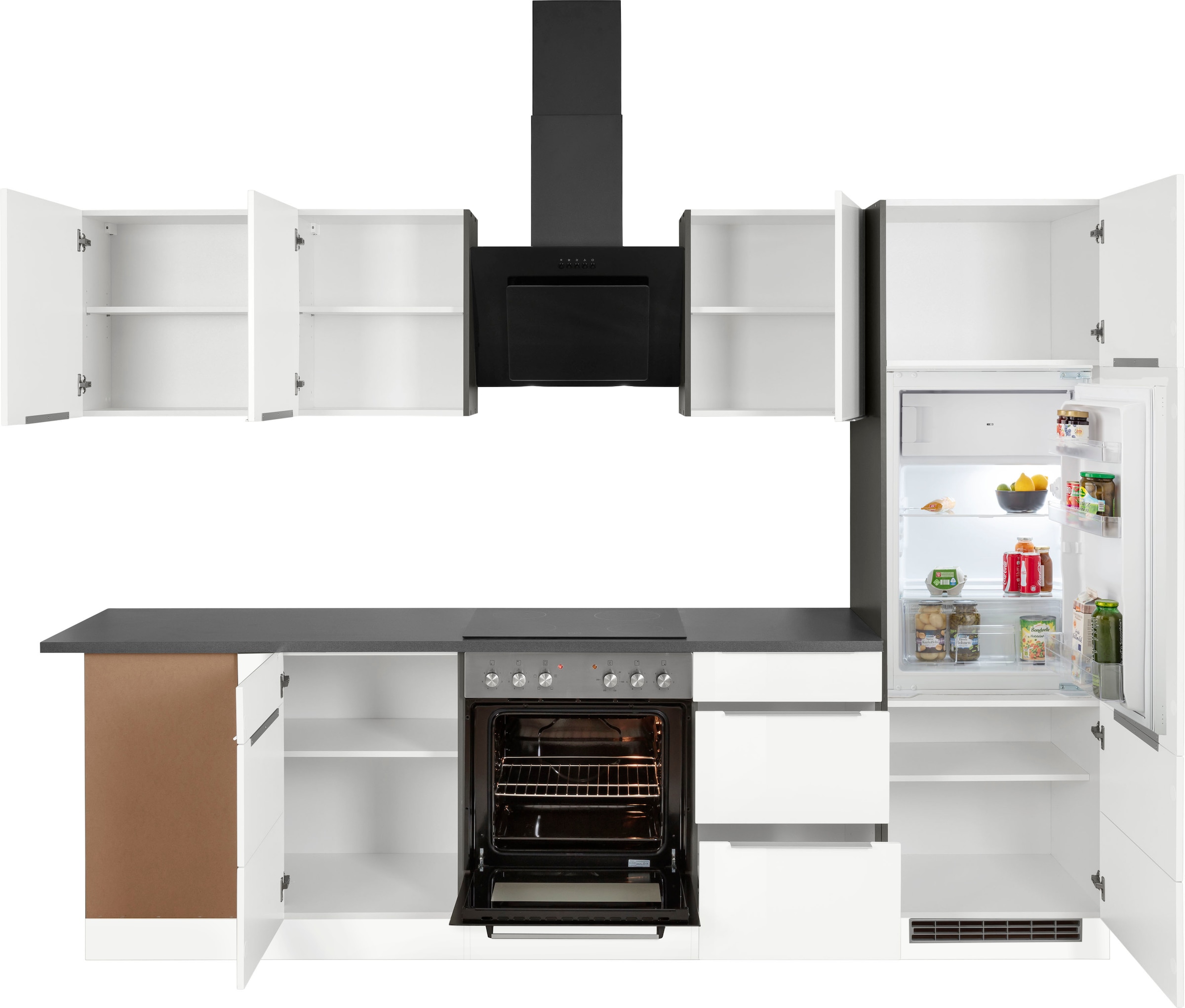 KOCHSTATION Winkelküche »KS-Brindisi«, Stellbreite 220/280 cm, wahlweise mit E-Geräten, mit MDF-Fronten