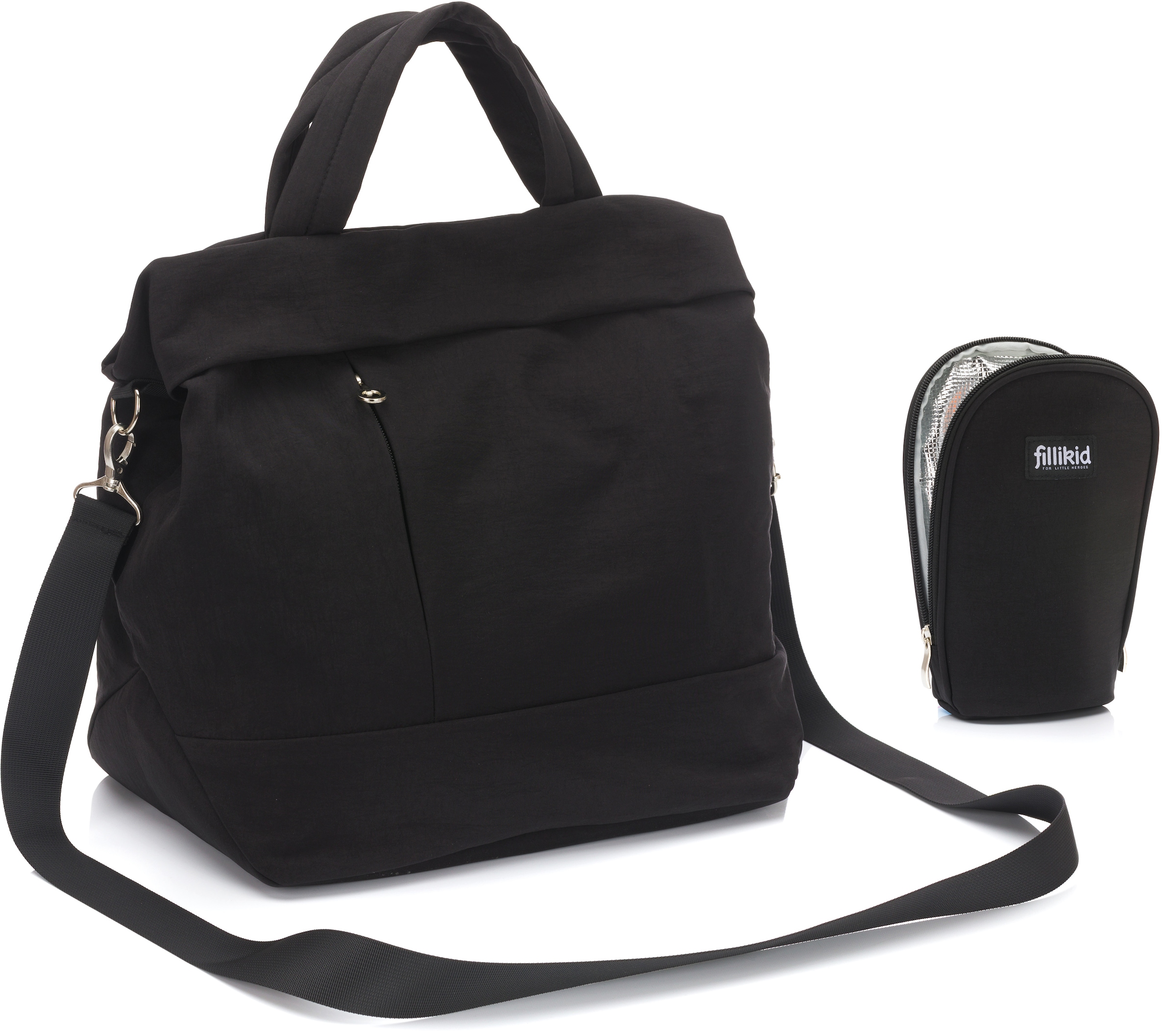 Fillikid Wickeltasche »Palma, schwarz«, mit Thermotasche und Wickelunterlage