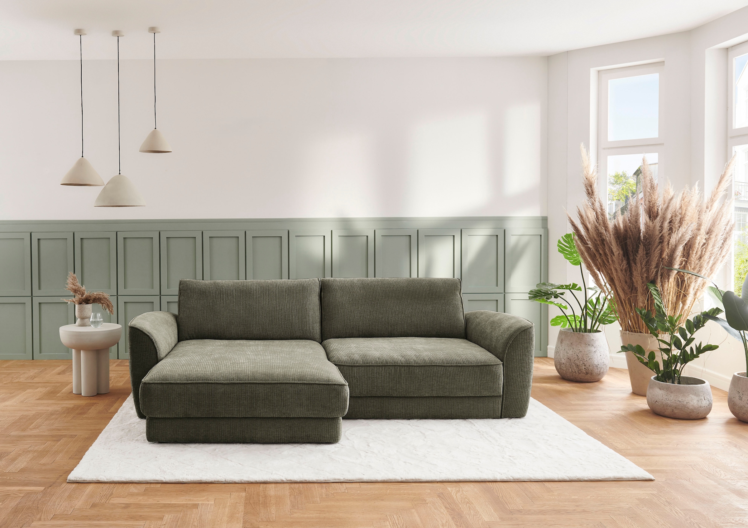 Die PlanBar Ecksofa »Ecksofa ZE-EM24138, L-Form, B: 264 cm« SoftSitz-Kaltschaumpolsterung, wahlweise mit Sitztiefenverstellung
