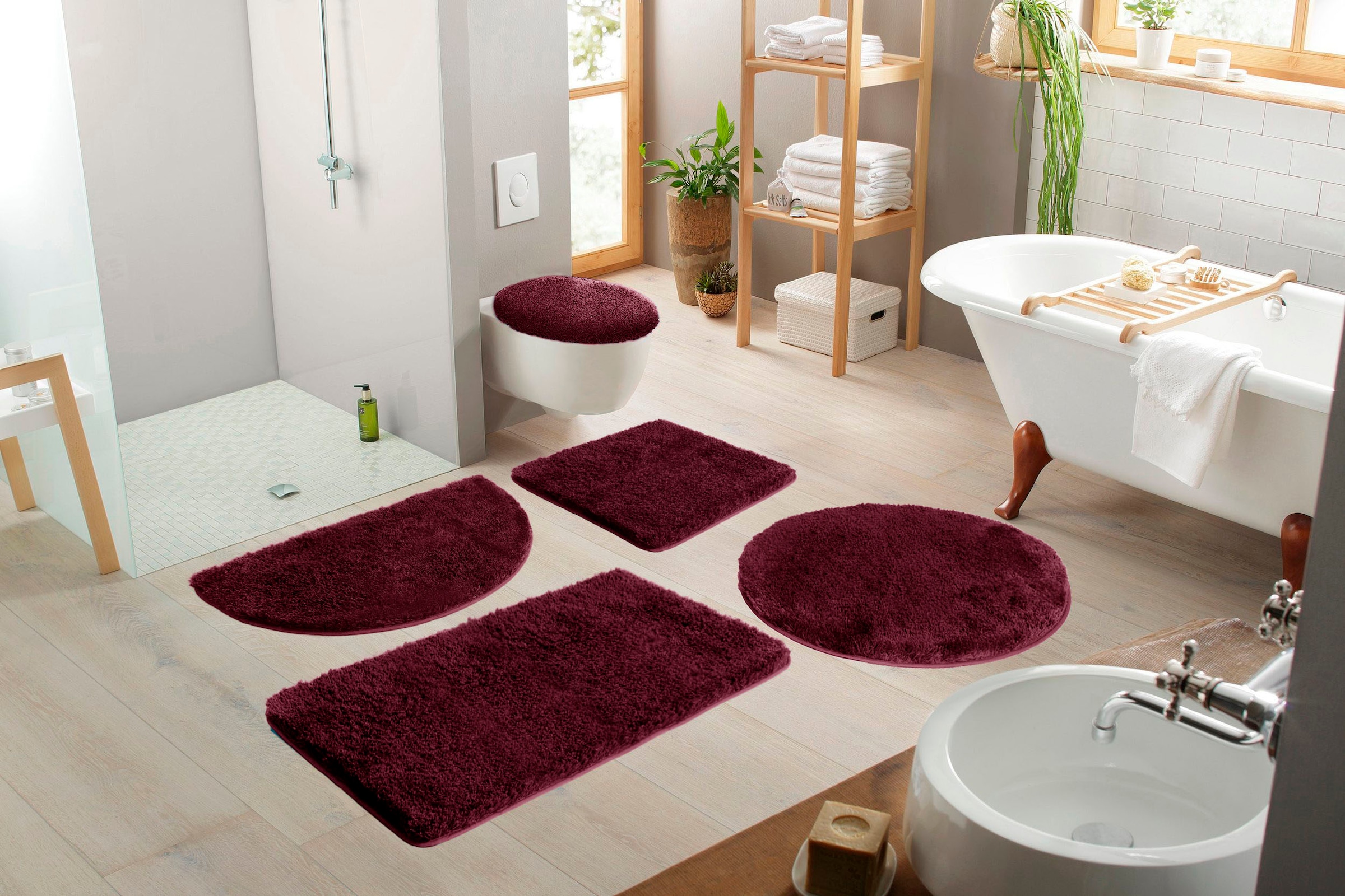 Möve Badematte »Superwuschel, Badvorleger, Badezimmer Teppich«, rutschhemmend beschichtet, strapazierfähig-schnell trocknend-fußbodenheizungsgeeignet, Mikrofaser-Badematte, Badteppich, rechteckig, rund & als 3-tlg. Set