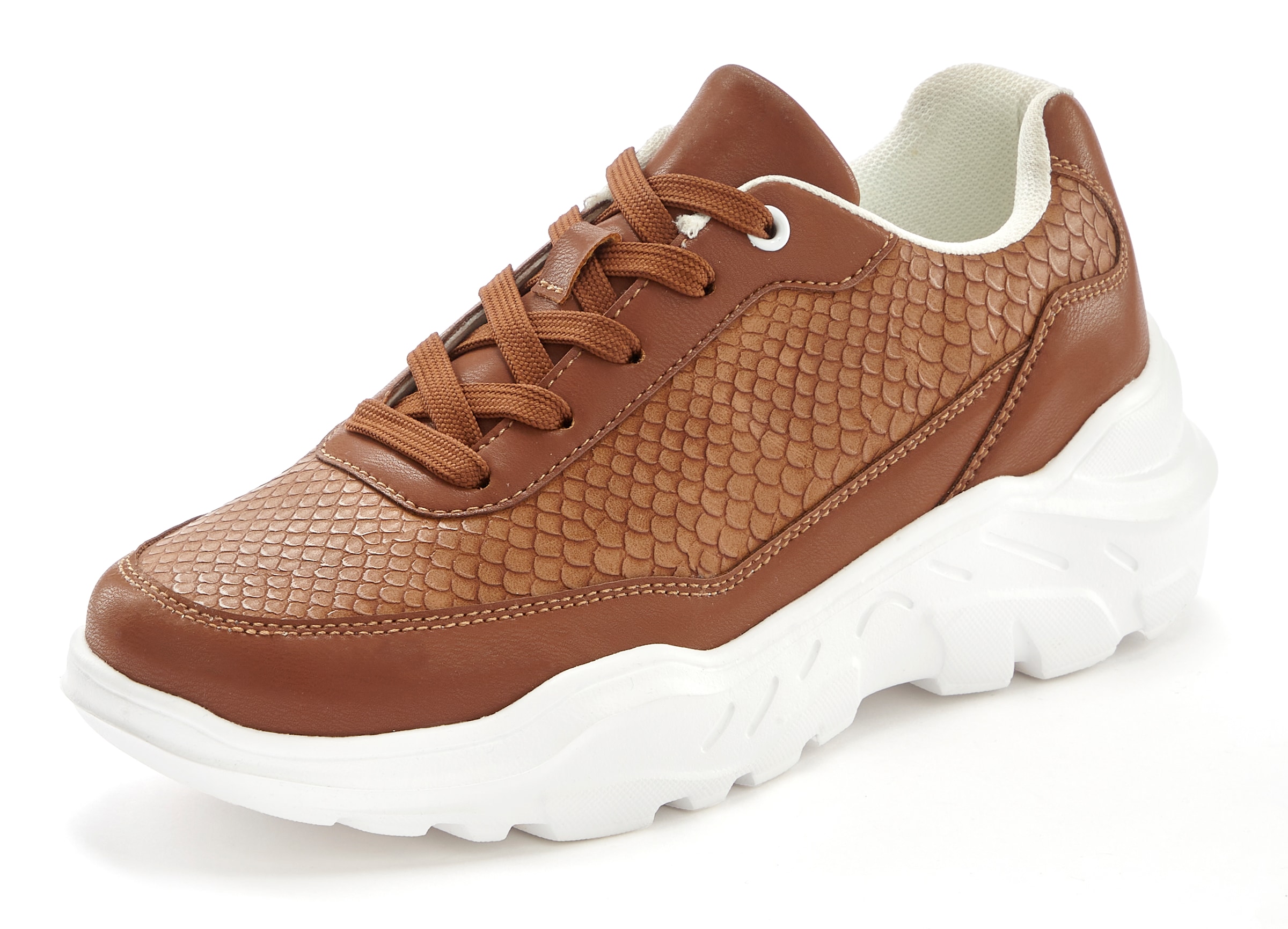 LASCANA Sneaker, Halbschuh, Sportschuh, leichte Chunky Sohle VEGAN
