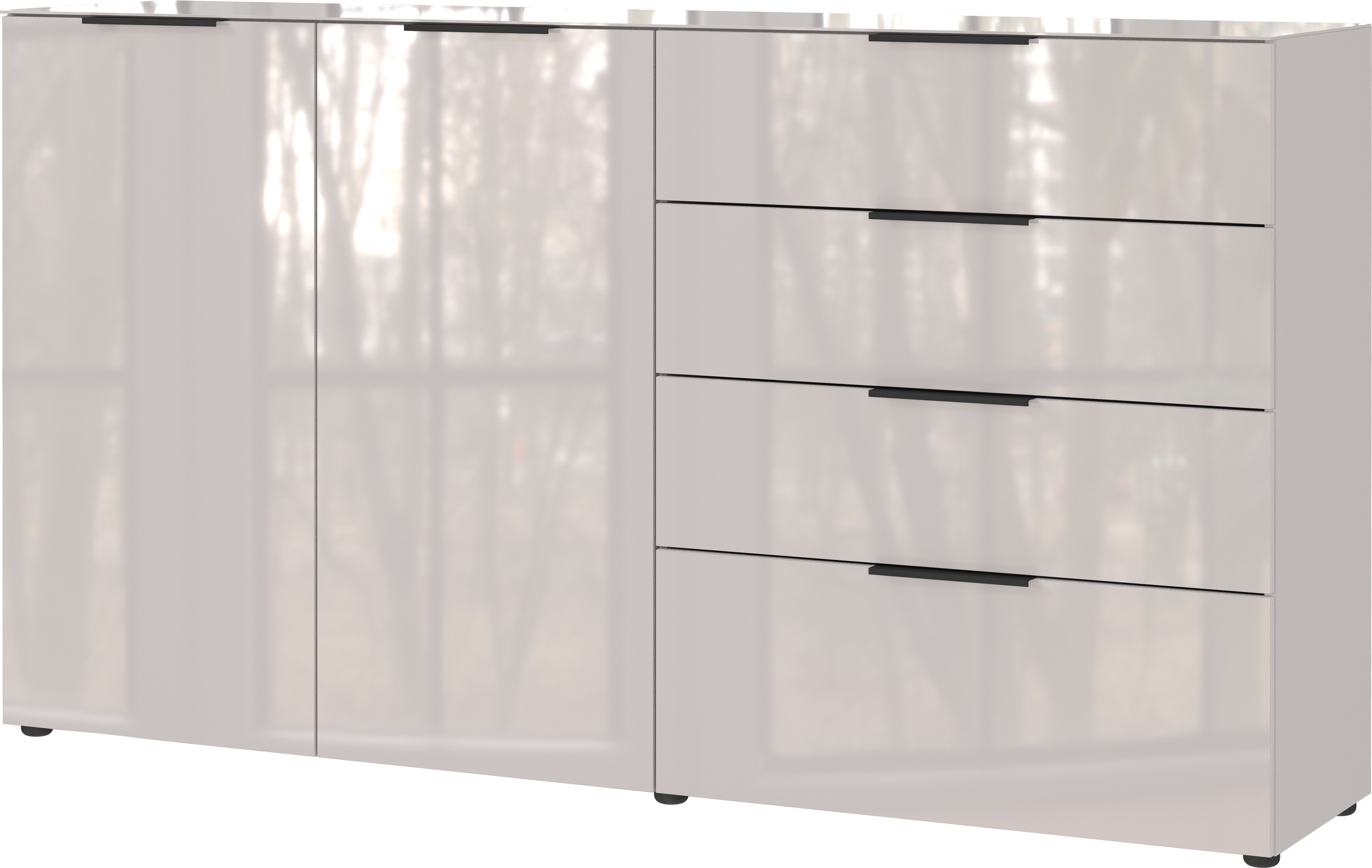 GERMANIA Sideboard »Oakland«, in 2 Breiten, Fronten und Oberboden mit Glasauflage