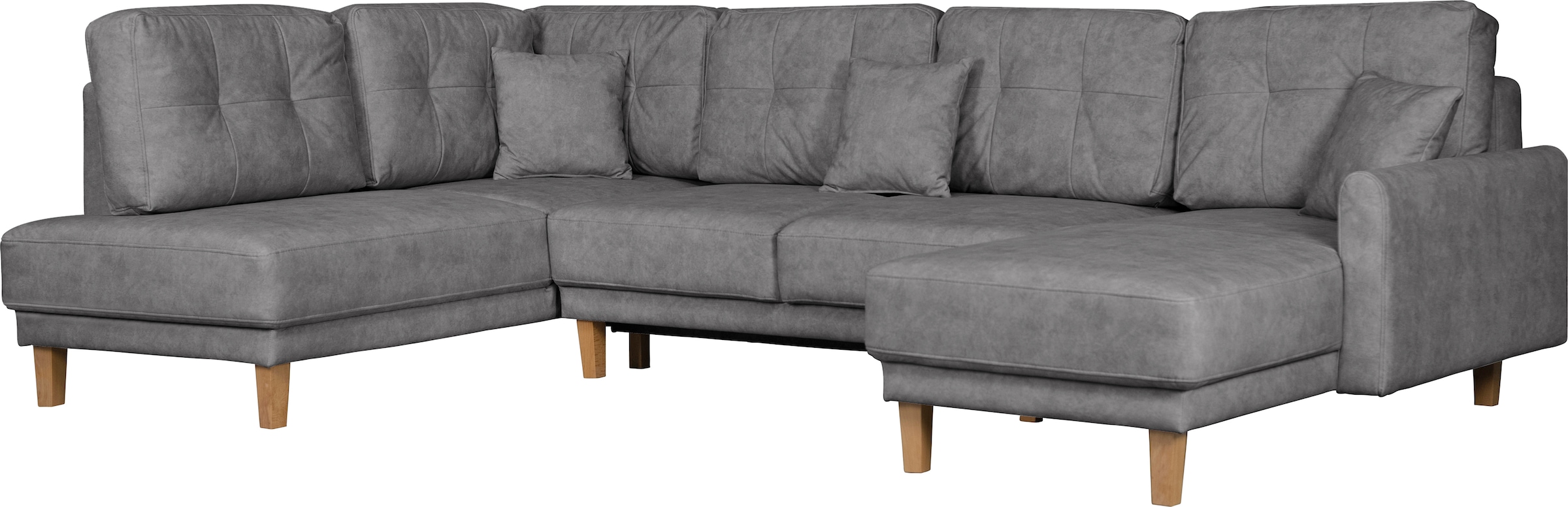 Home affaire Wohnlandschaft »TRIPLO U-Form wahlweise mit Schlaffunktion, B/T/H: 310/192/90 cm«, Schlafsofa, auch mit Bettkasten, Steppung im Rückenkissen