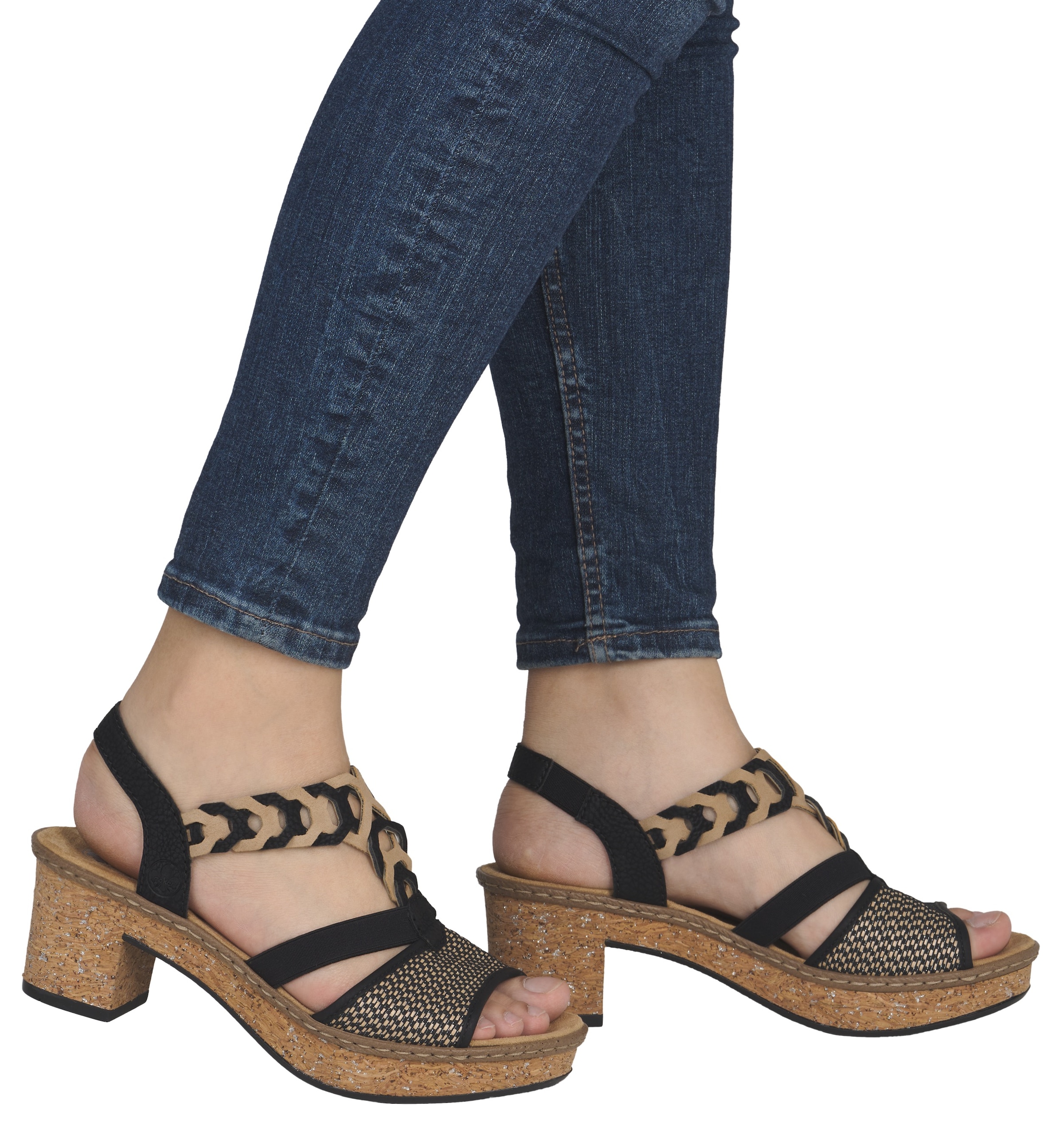 Rieker Sandalette  , Sommerschuh, Sandale, Plateauabsatz, in elegantem Look