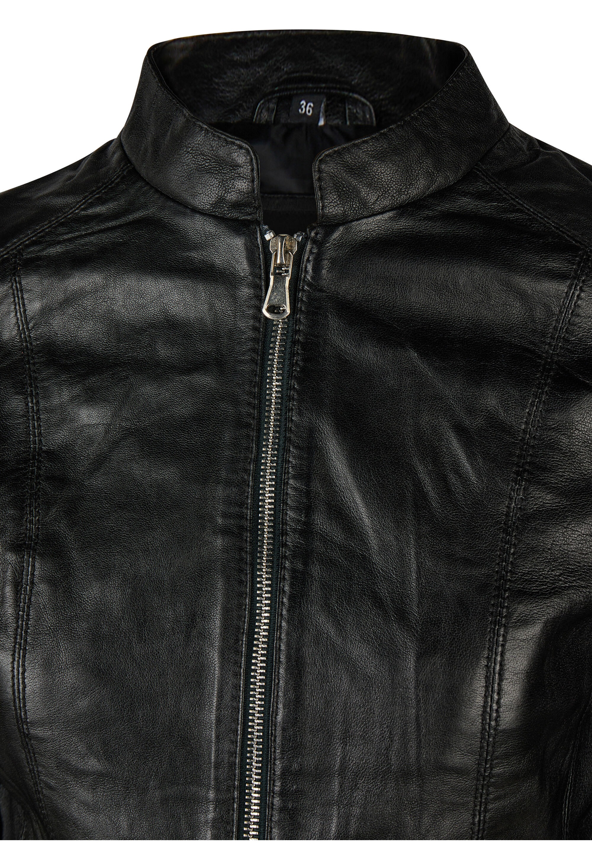 Apple of Eden Lederjacke »Apple of Eden Lederjacke« ohne Kapuze mit Stehkragen