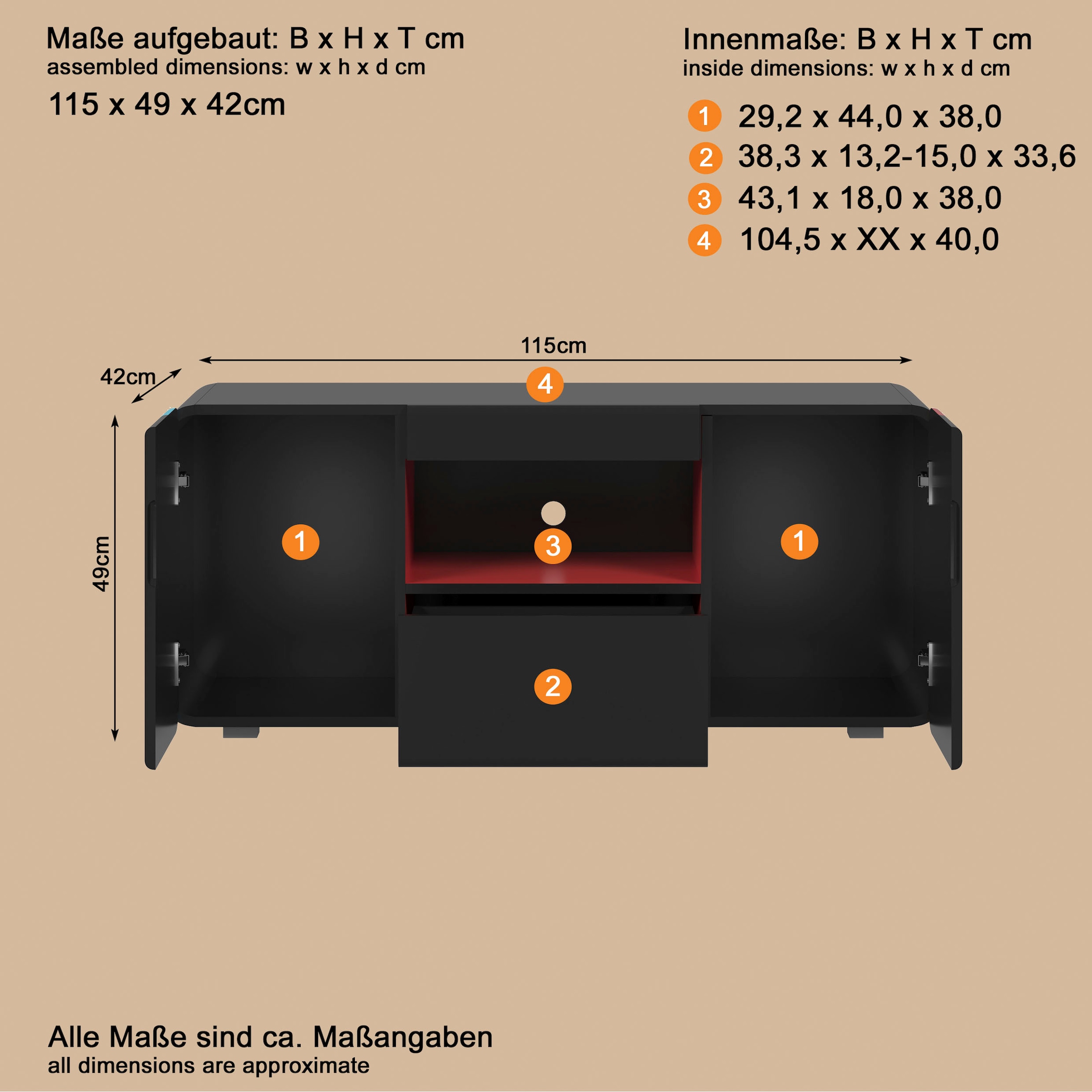 INOSIGN Lowboard »NextLevel speziell geeignet für Spielekonsolen«